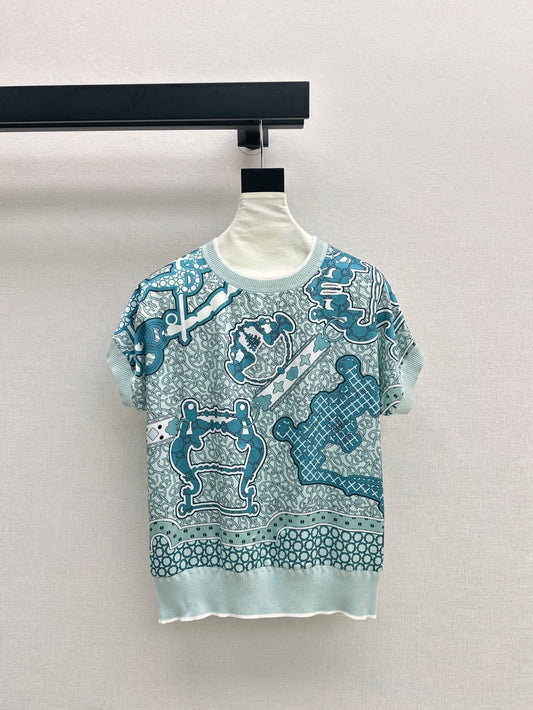 Herm* Short-sleeve twillaine sweater