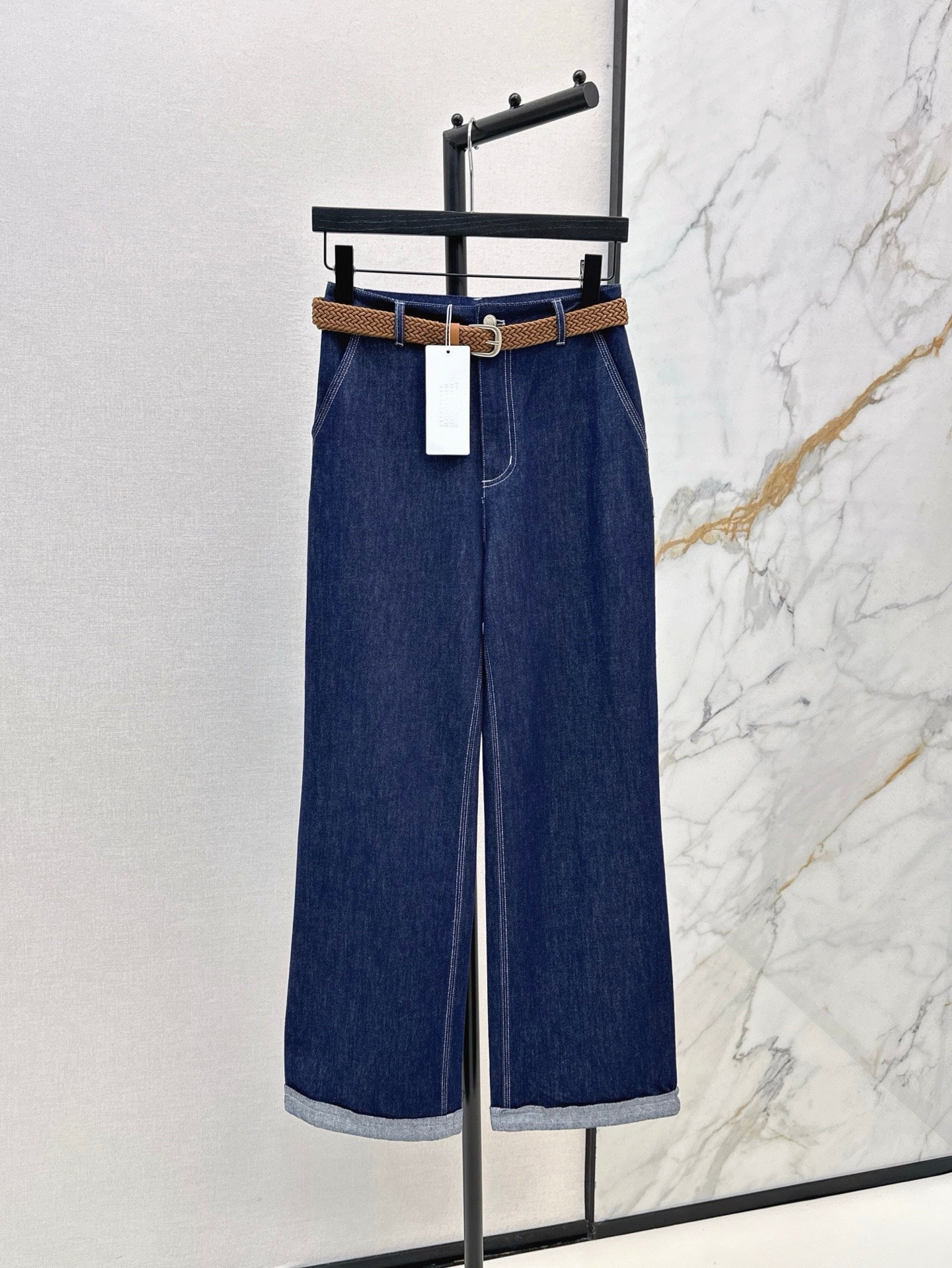 MMargi* 25ss Belted denim pant