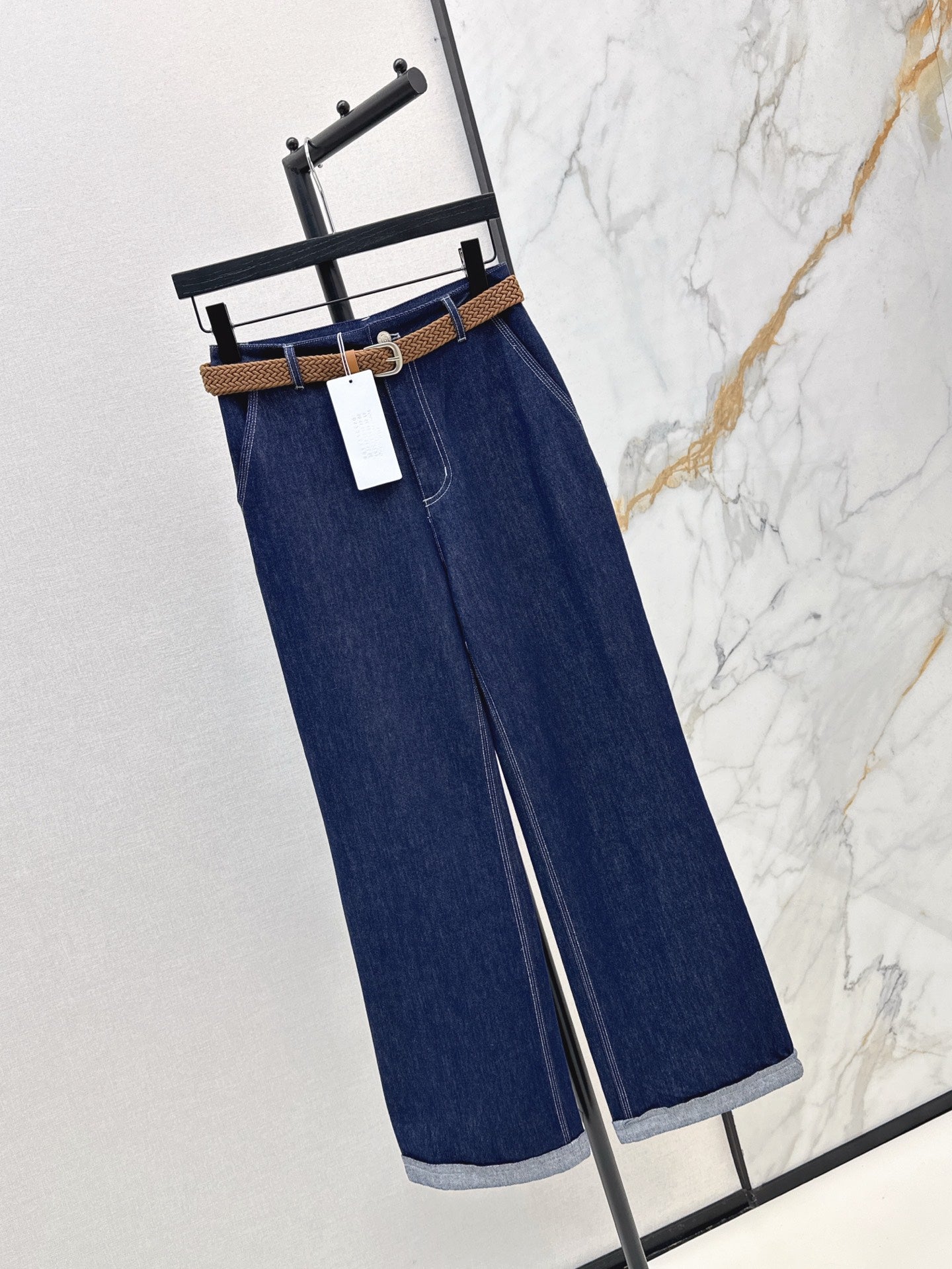 MMargi* 25ss Belted denim pant
