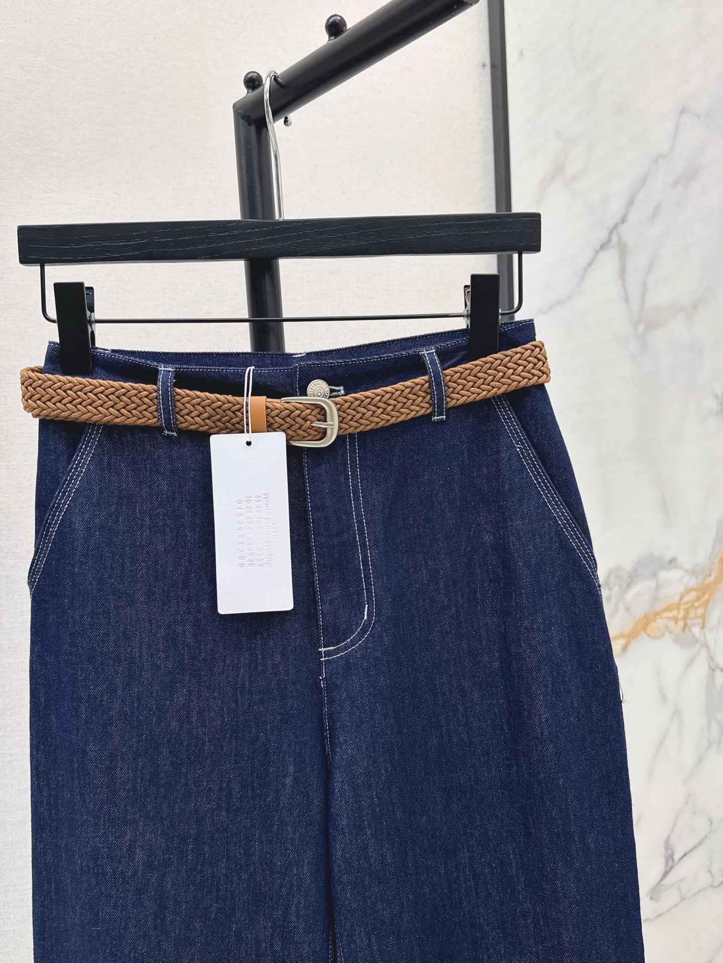 MMargi* 25ss Belted denim pant