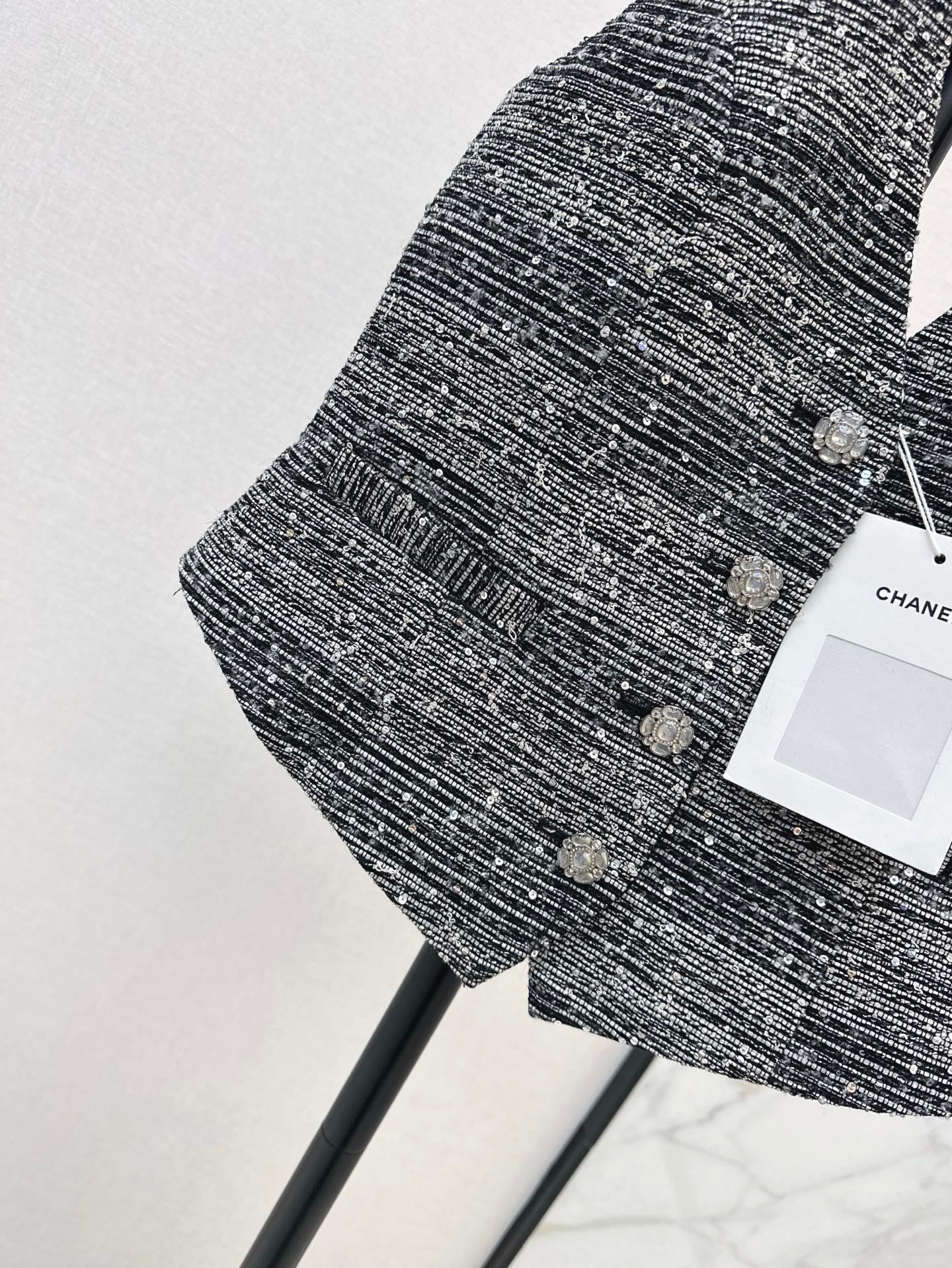 C*nel 25ss rhinestone halter vest