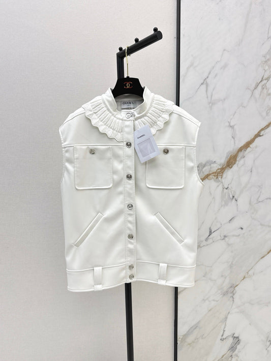 C*nel 25ss Lace-up leather vest