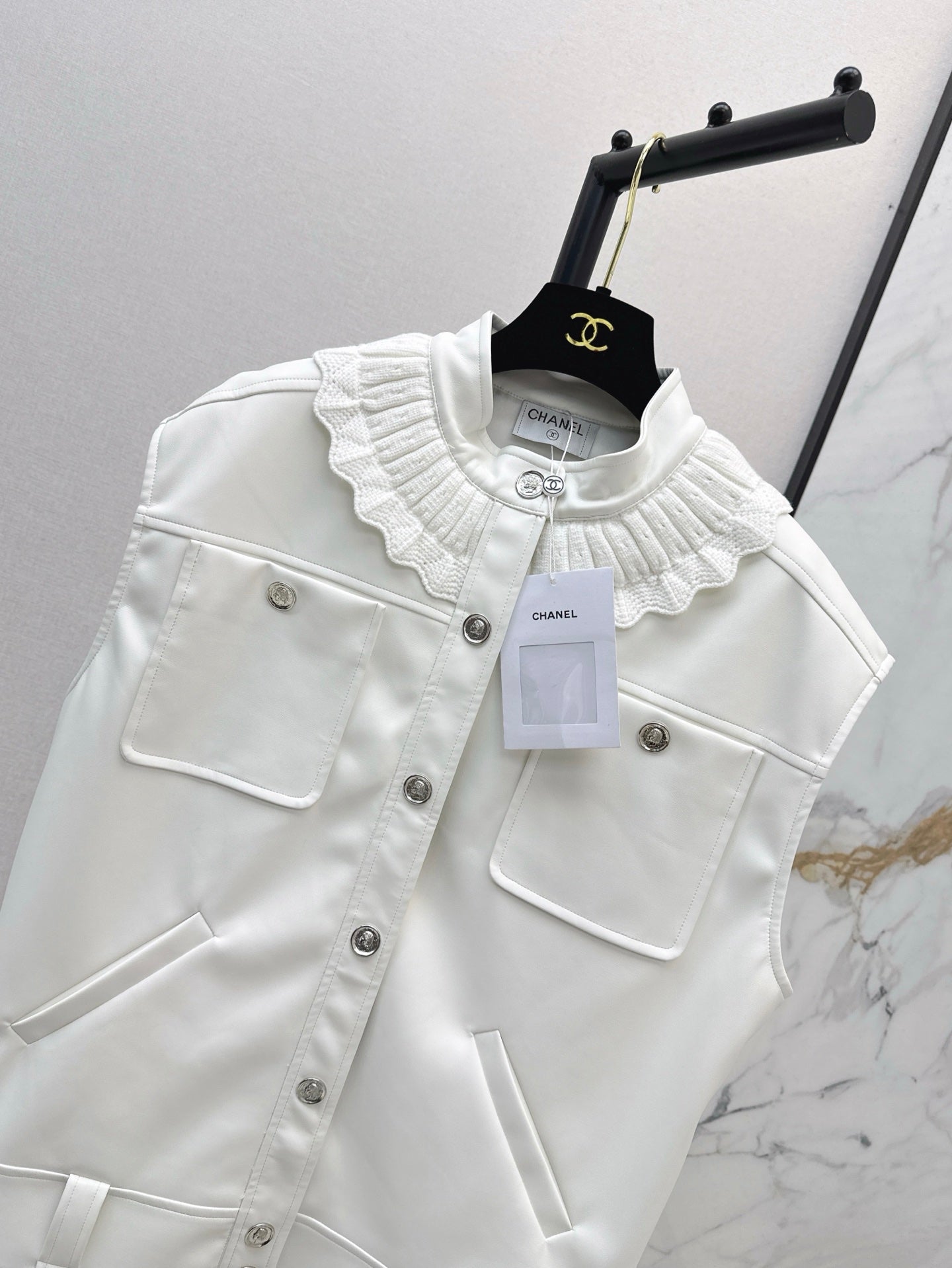 C*nel 25ss Lace-up leather vest