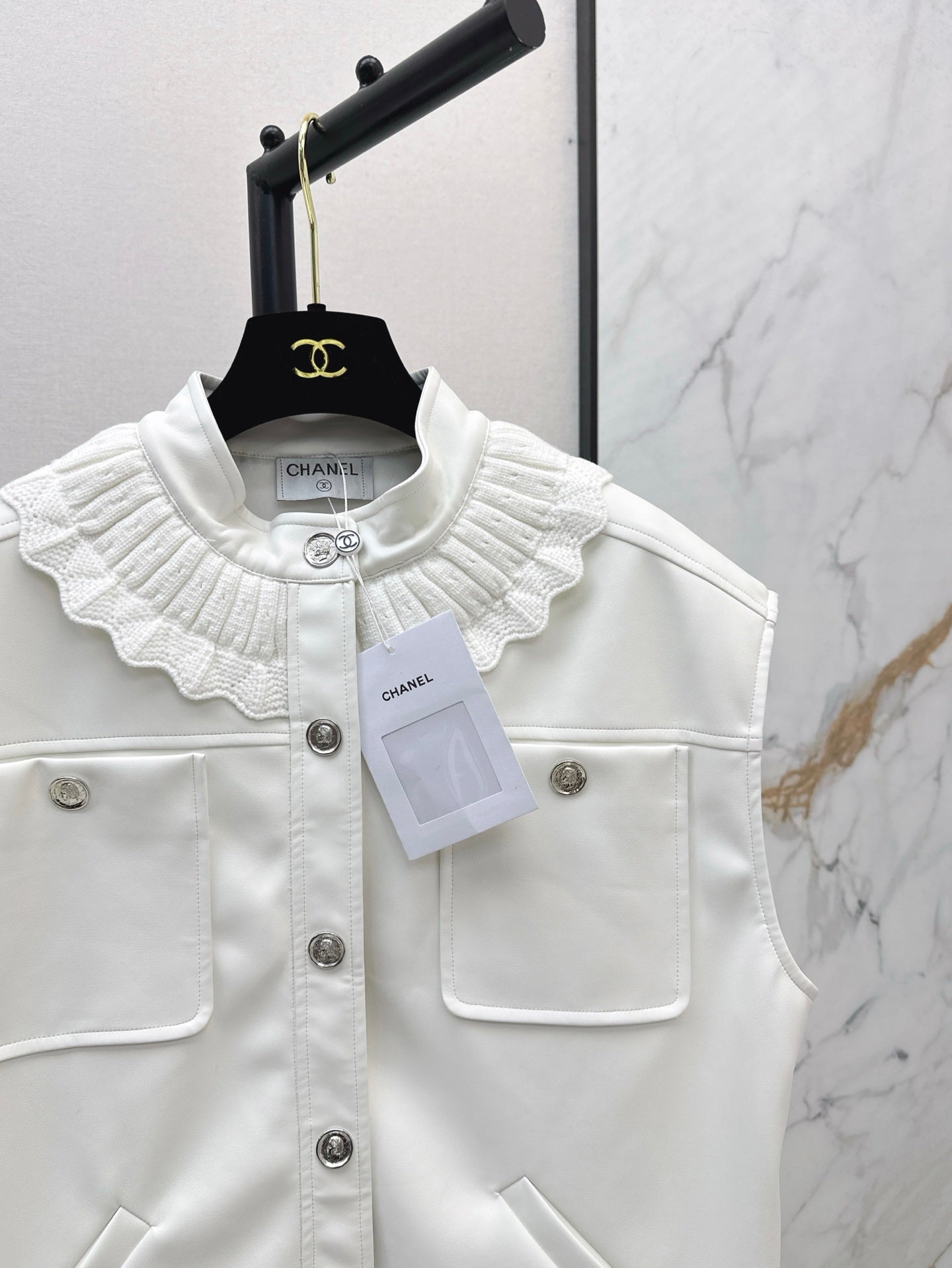 C*nel 25ss Lace-up leather vest