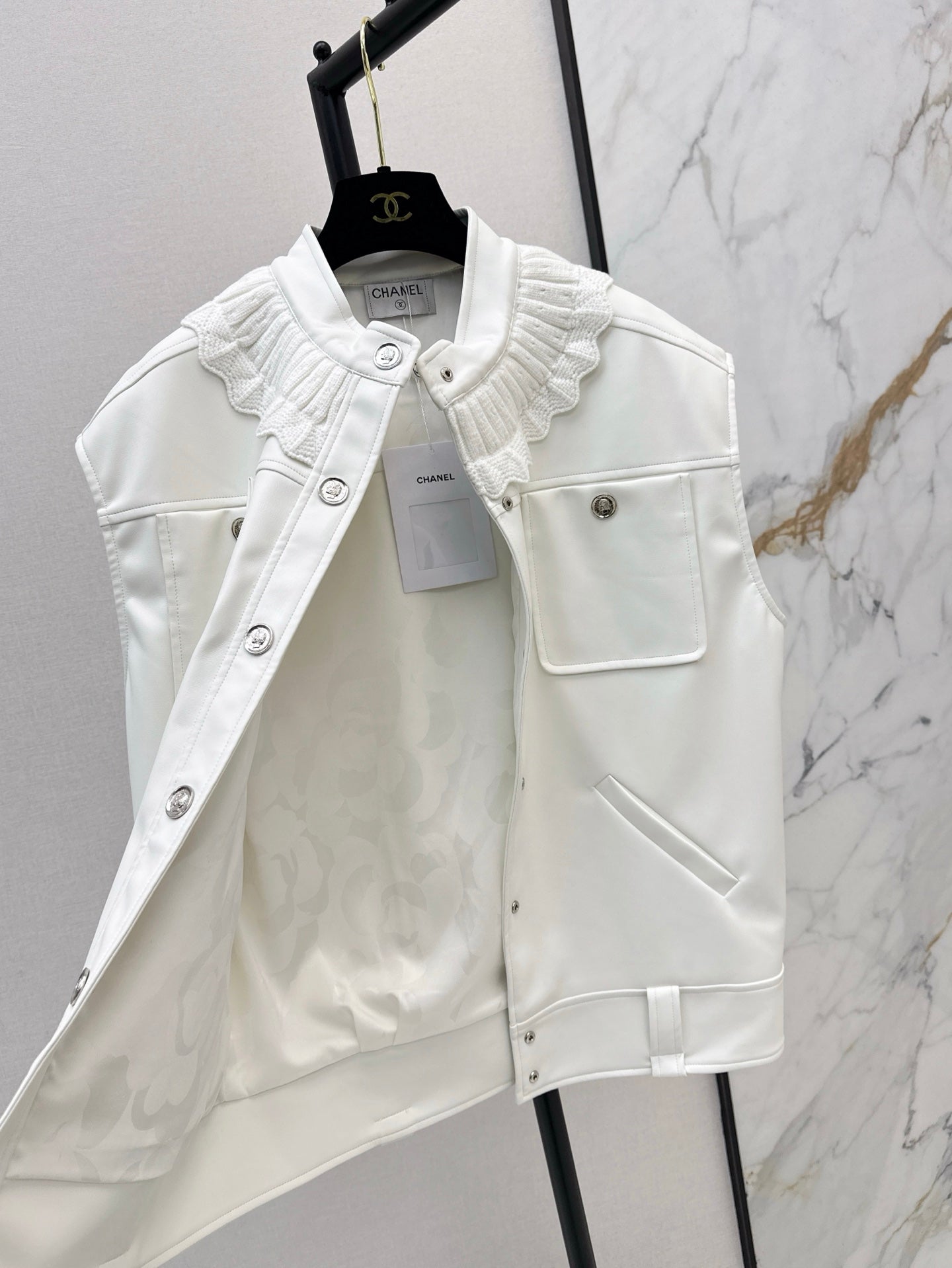 C*nel 25ss Lace-up leather vest