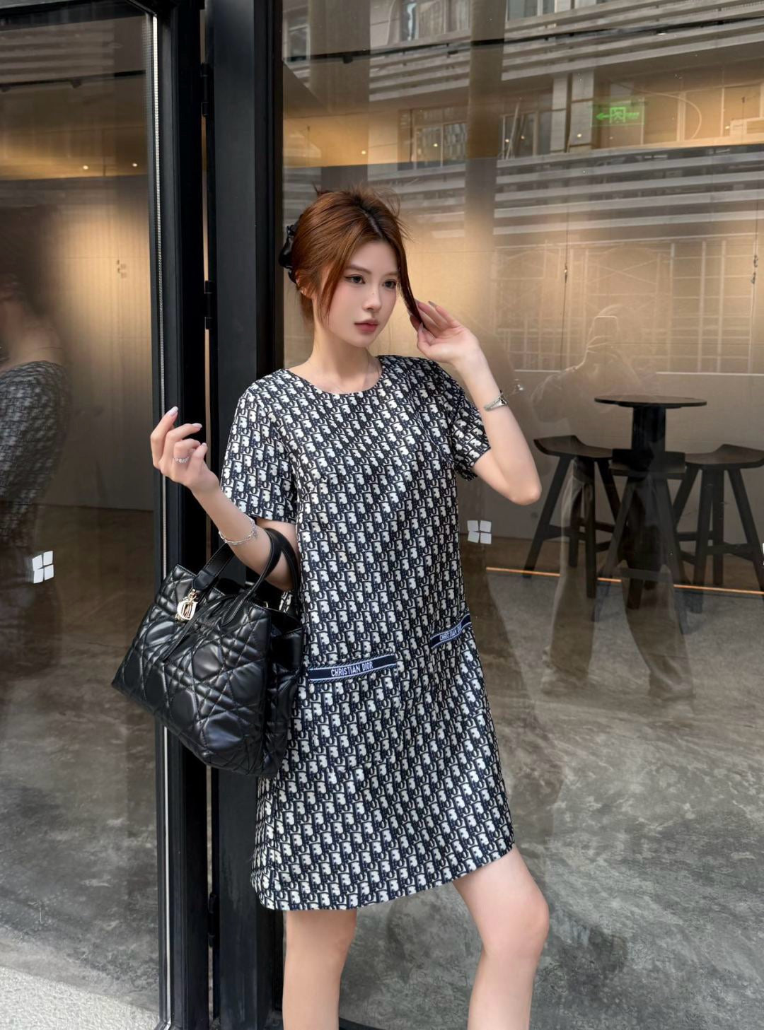 D*r 25ss jacquard short dress