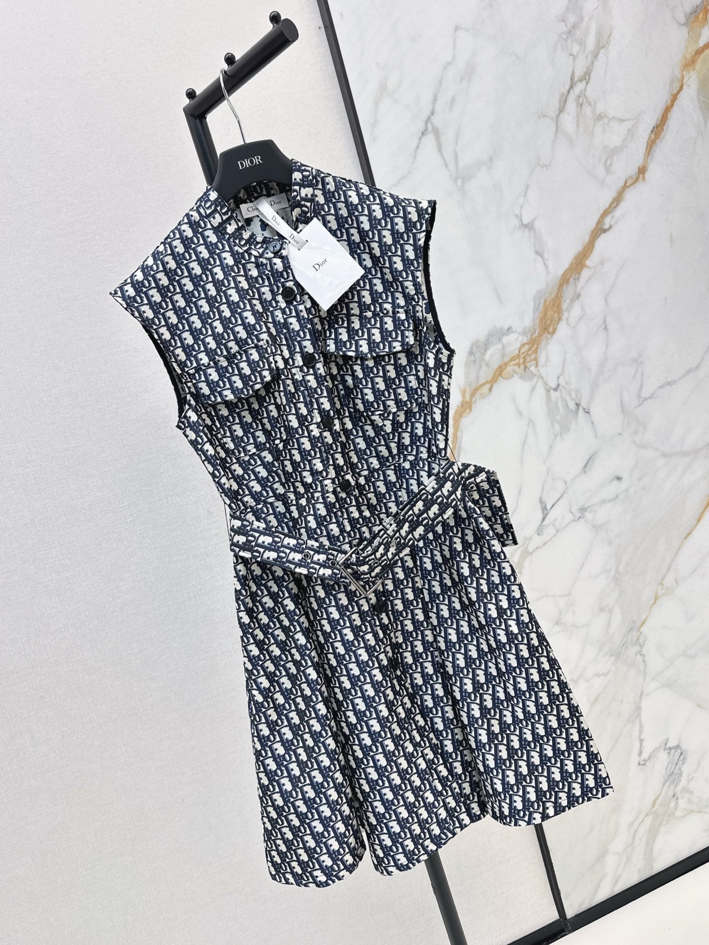 D*r 25ss jacquard Tied Belt short dress