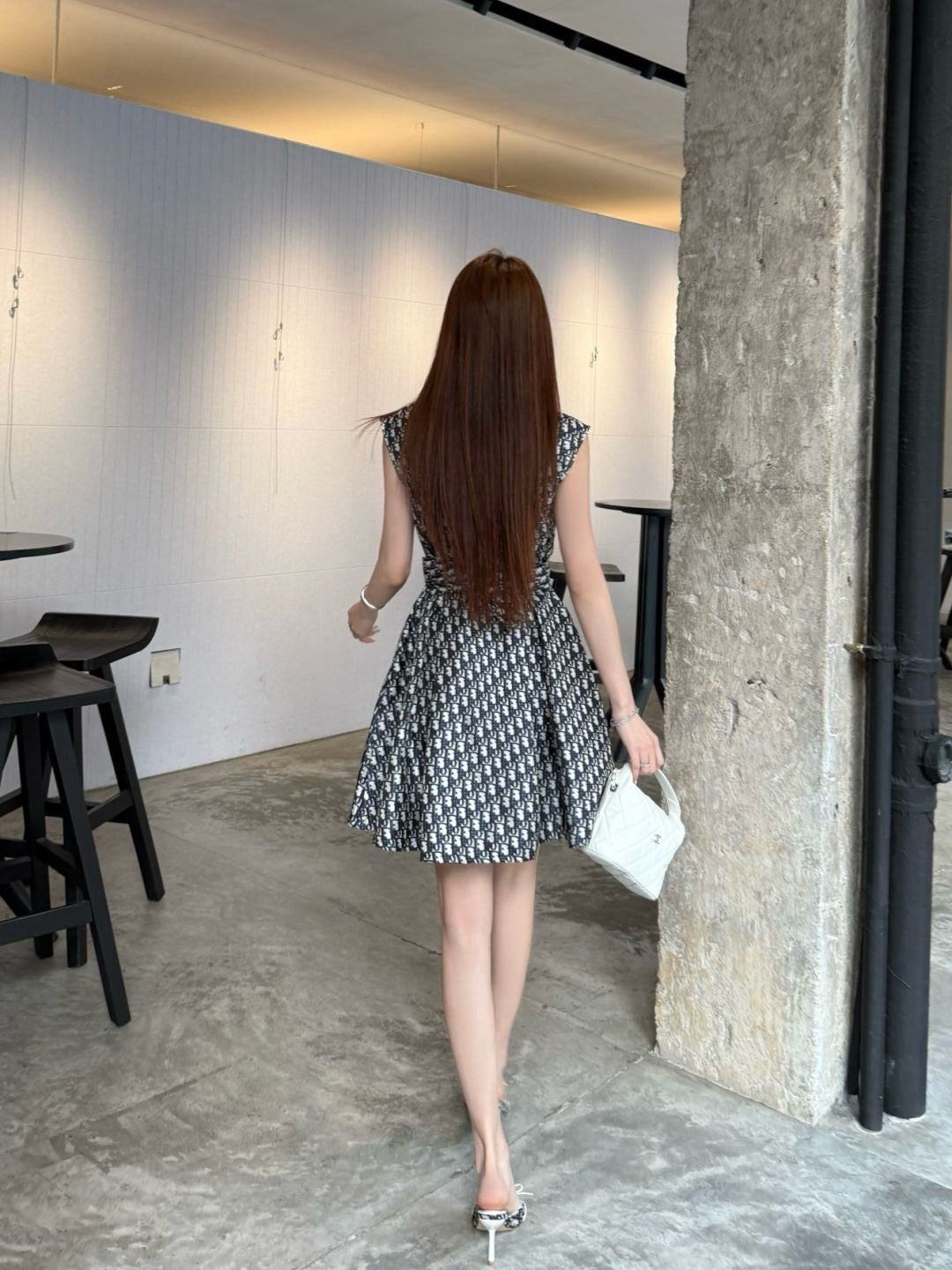 D*r 25ss jacquard Tied Belt short dress