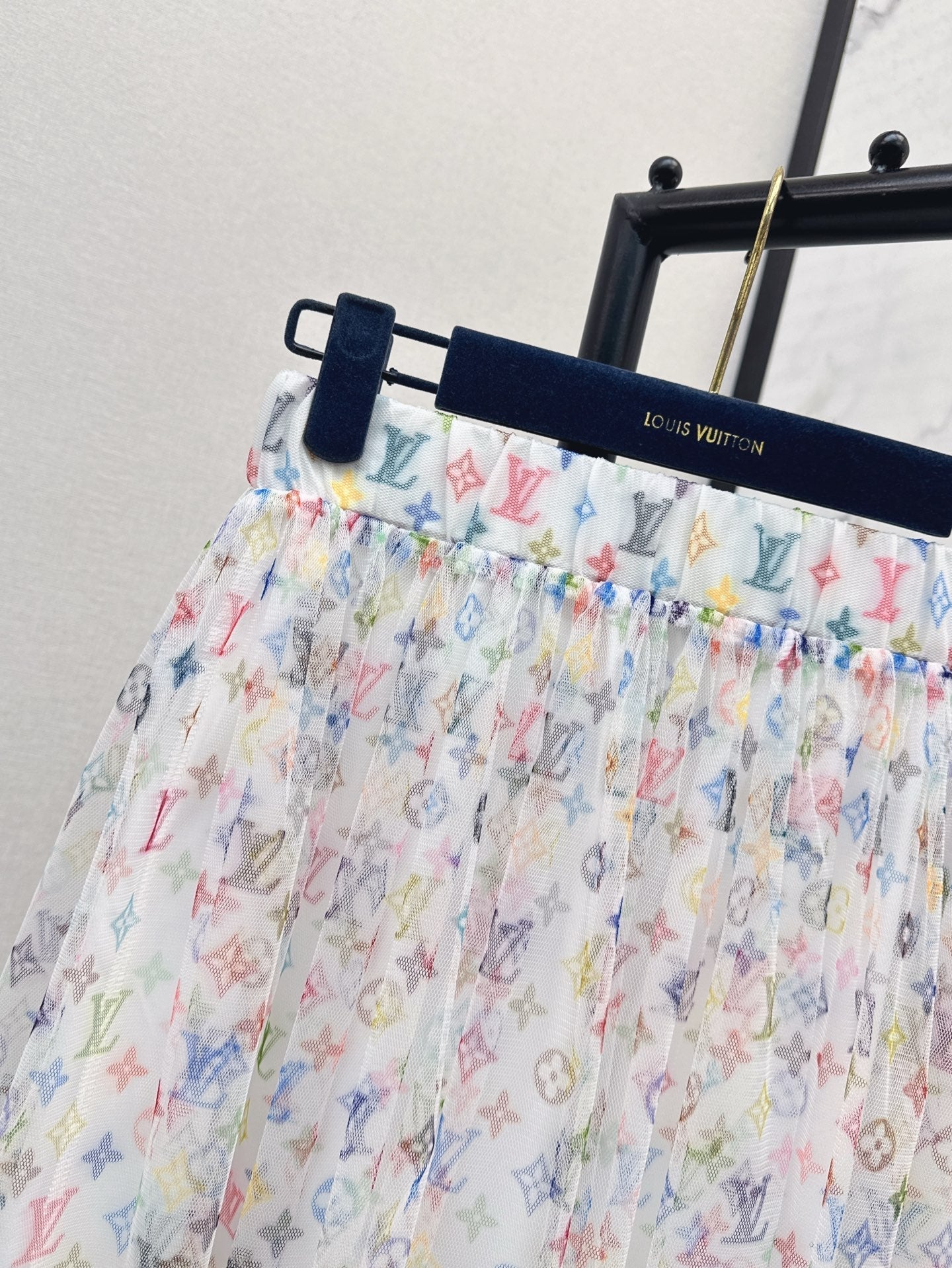 Loui* 25ss monogram print gauze midi skirt
