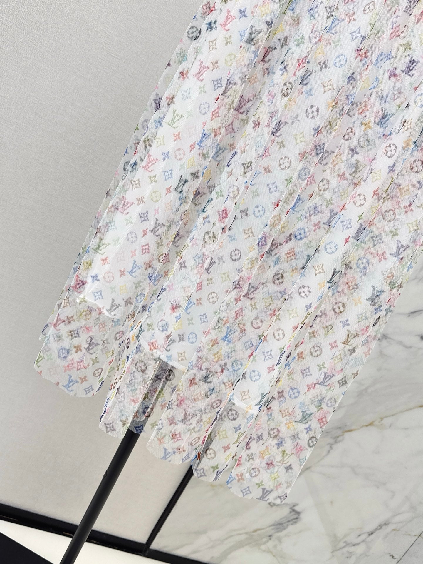 Loui* 25ss monogram print gauze midi skirt