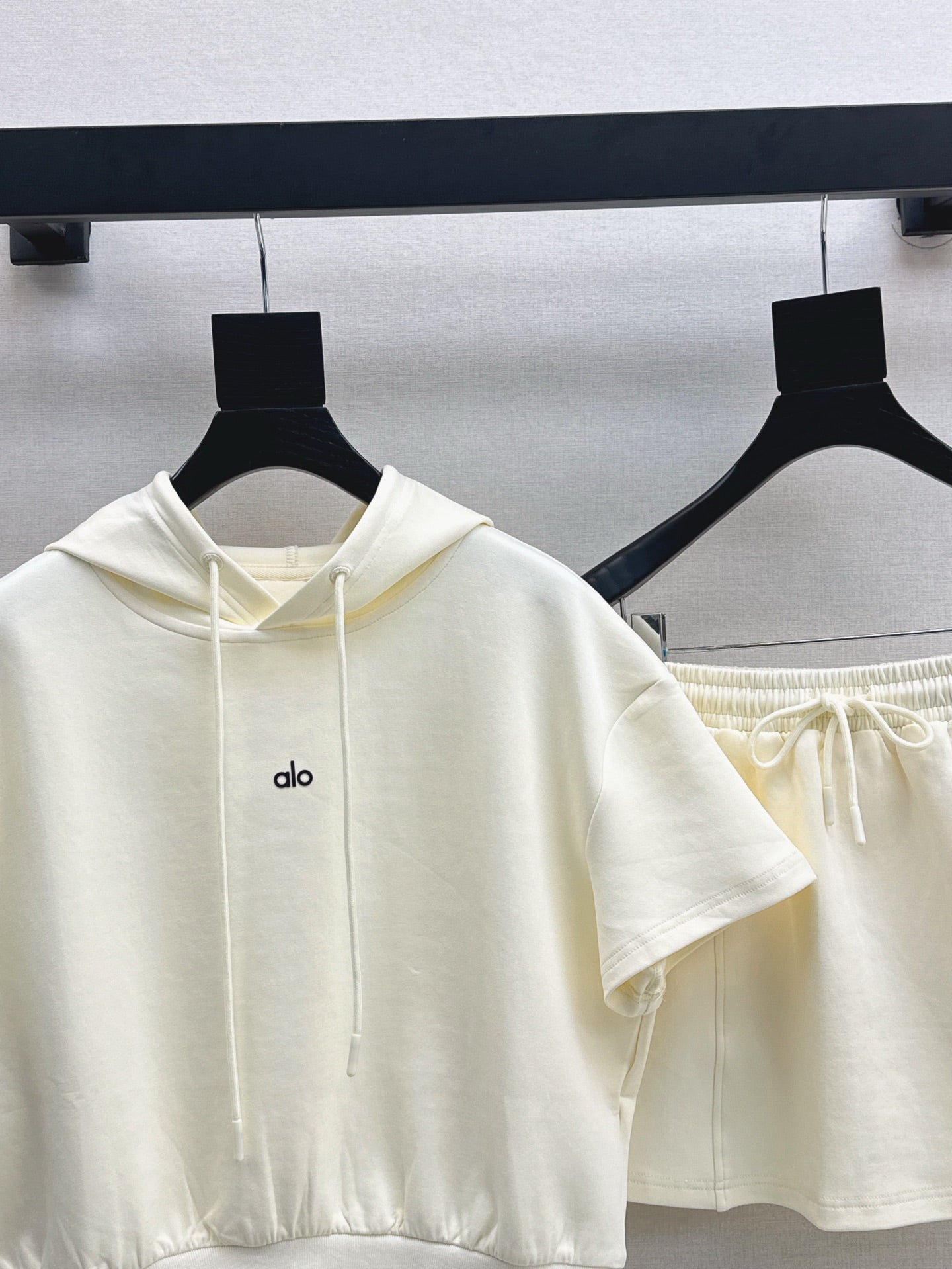 a1o Short hoodie + mini skirt set