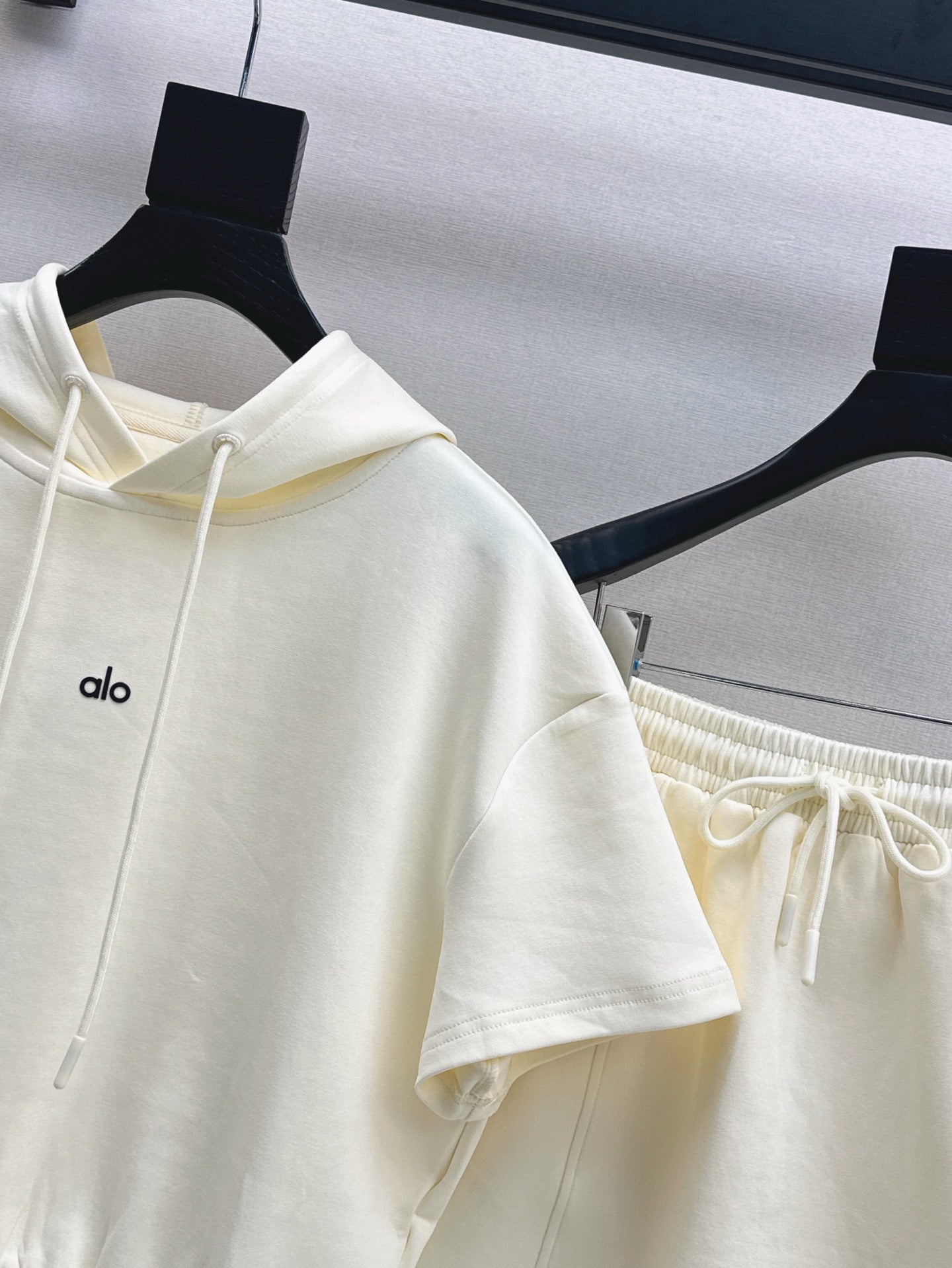 a1o Short hoodie + mini skirt set