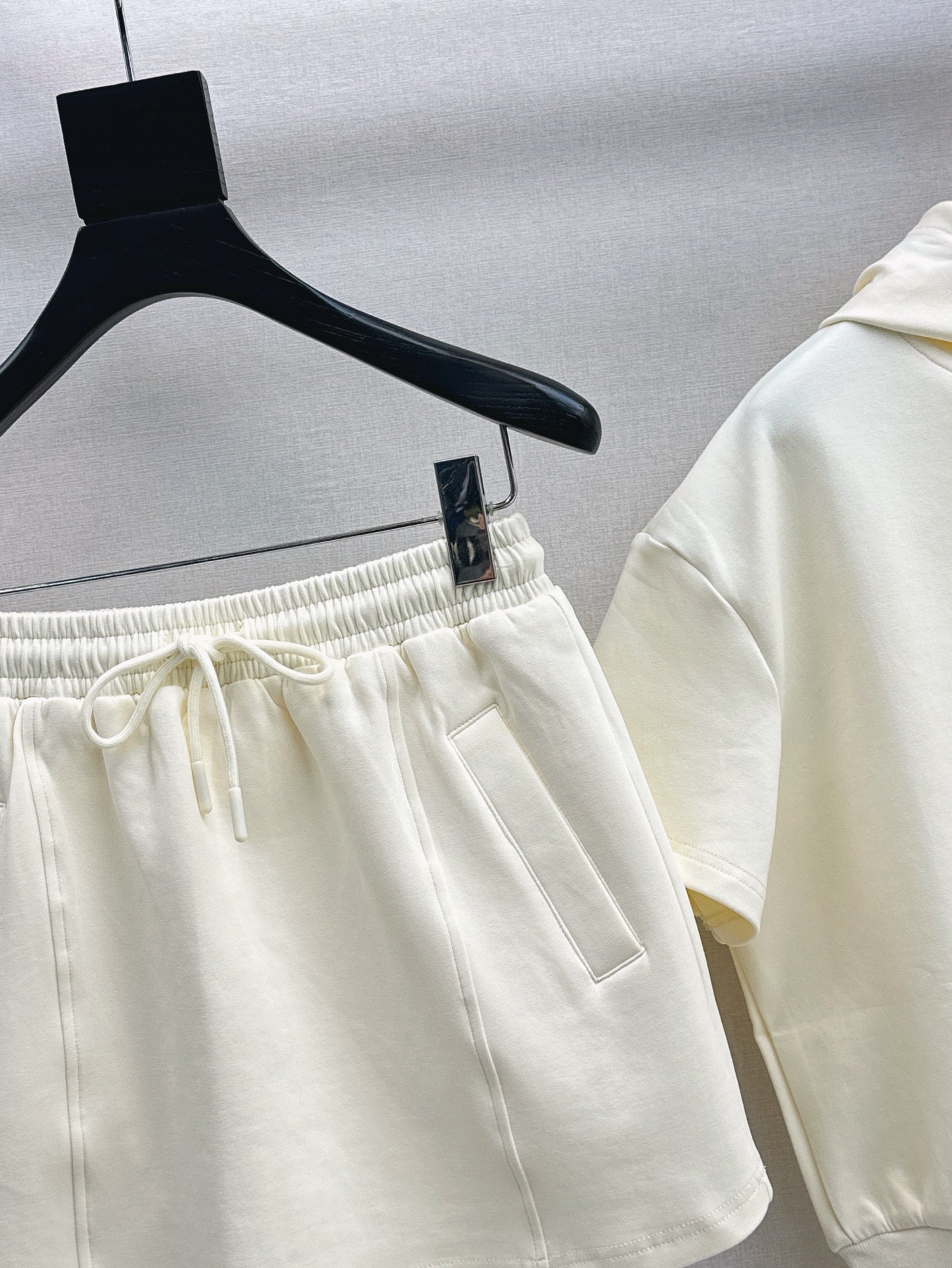 a1o Short hoodie + mini skirt set