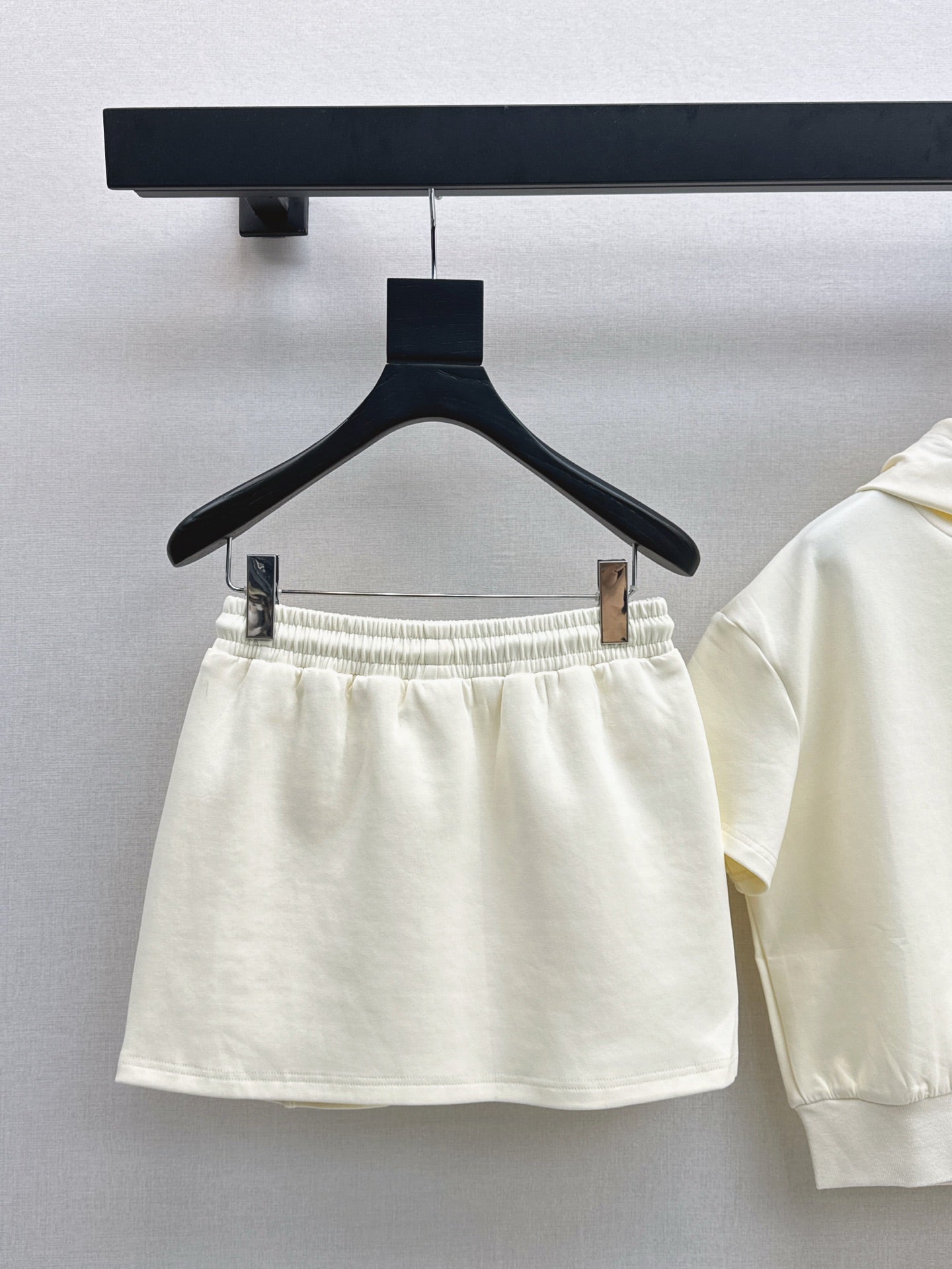 a1o Short hoodie + mini skirt set