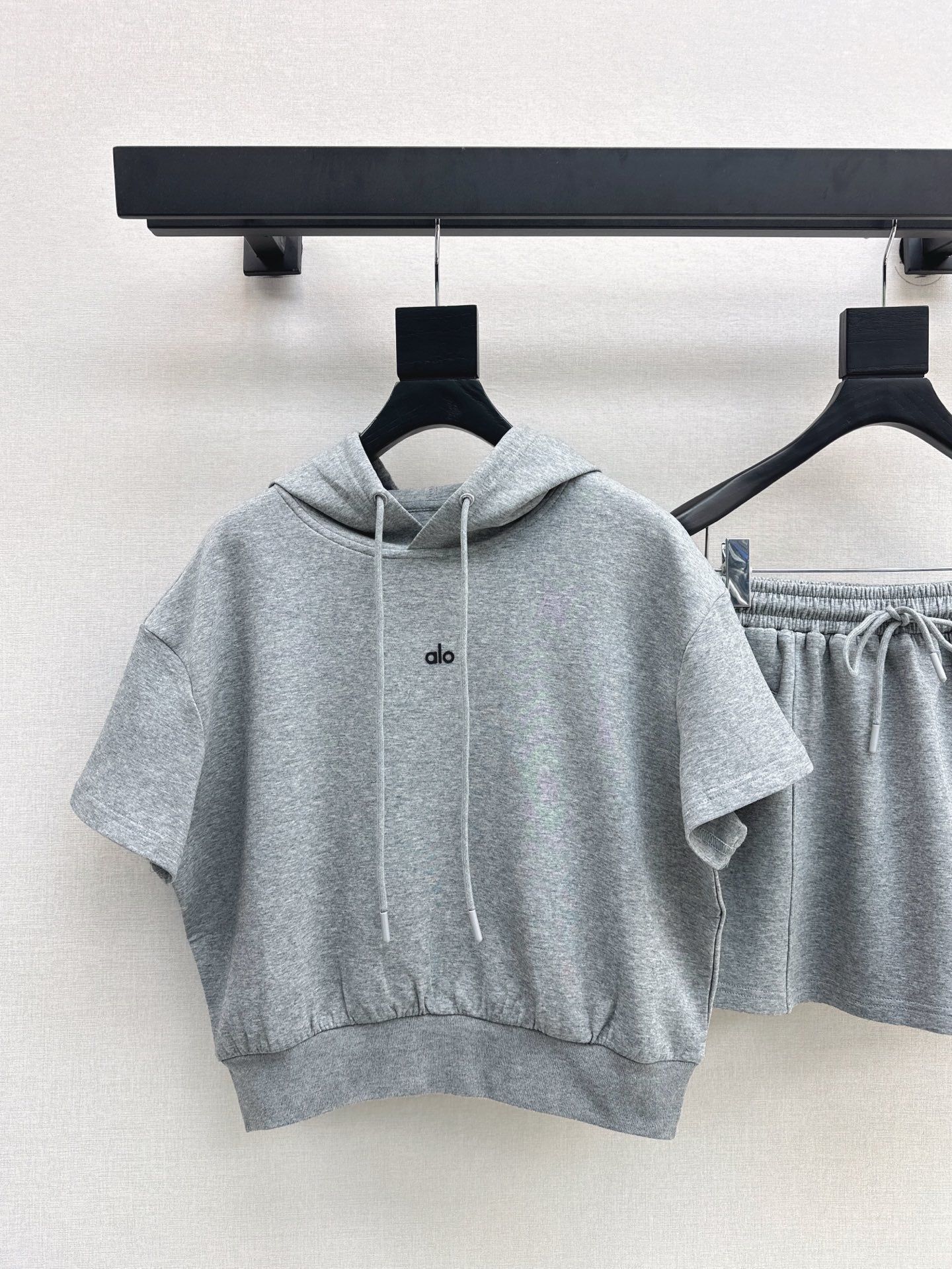 a1o Short hoodie + mini skirt set