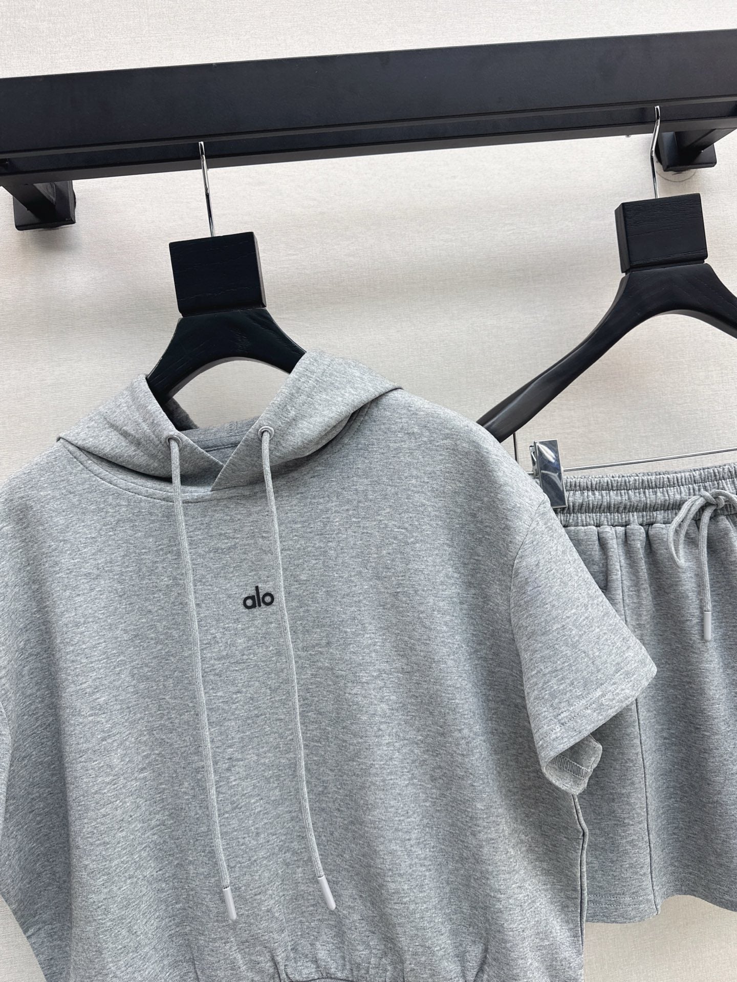 a1o Short hoodie + mini skirt set