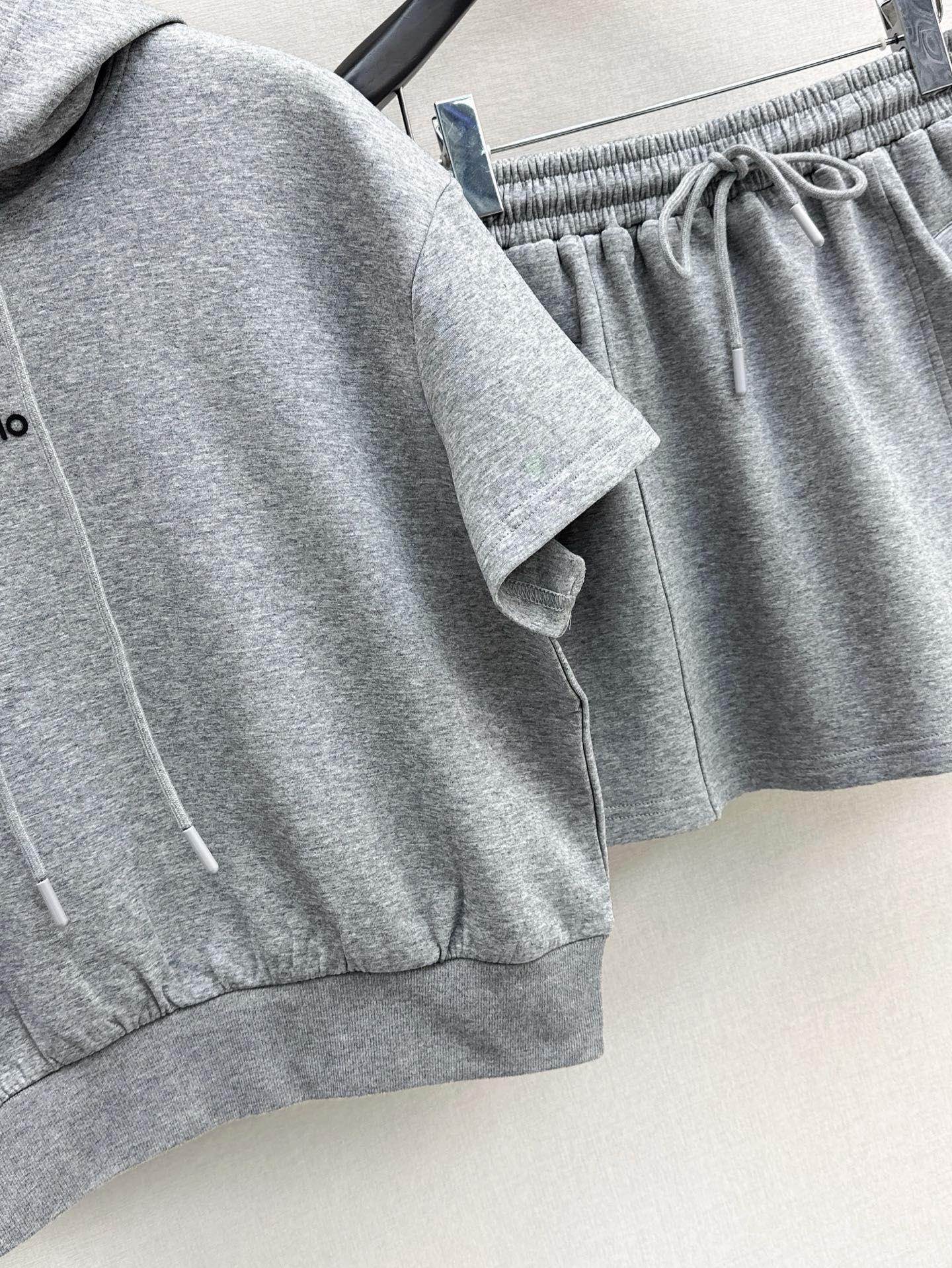 a1o Short hoodie + mini skirt set