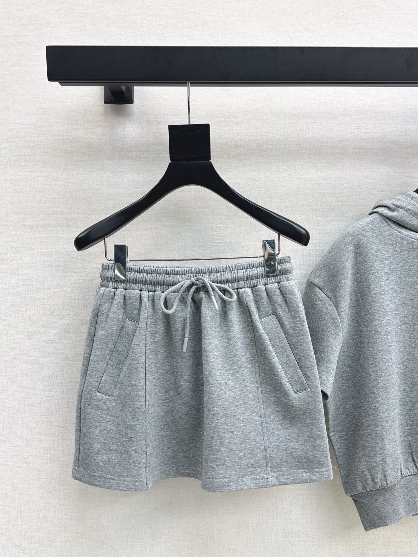 a1o Short hoodie + mini skirt set