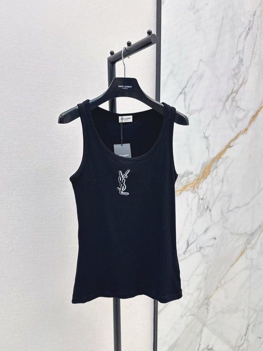 YS* 25ss Front logo print knit vest