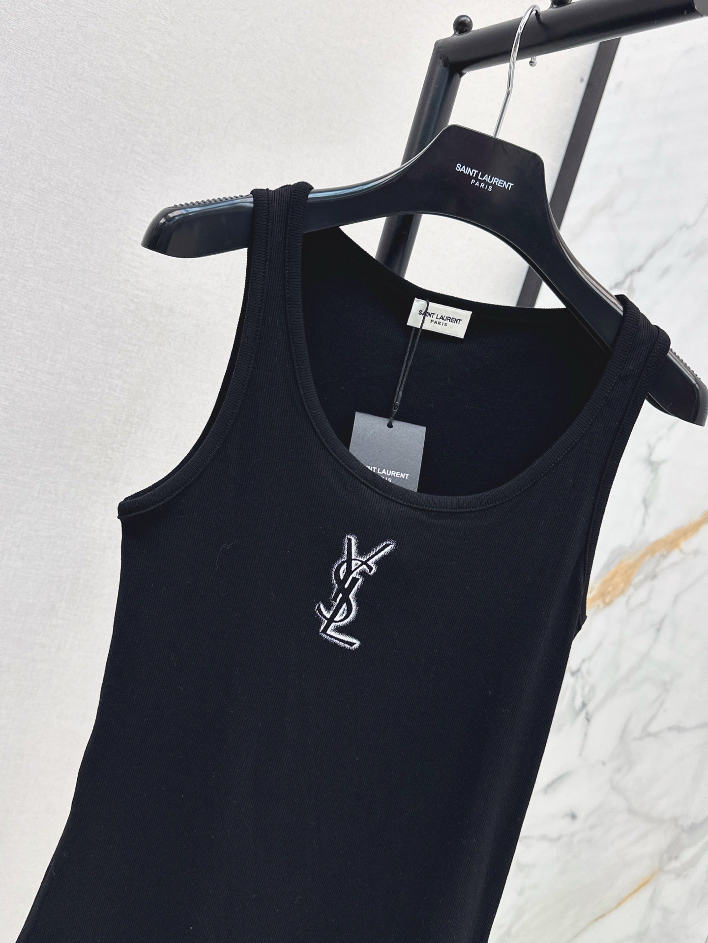 YS* 25ss Front logo print knit vest