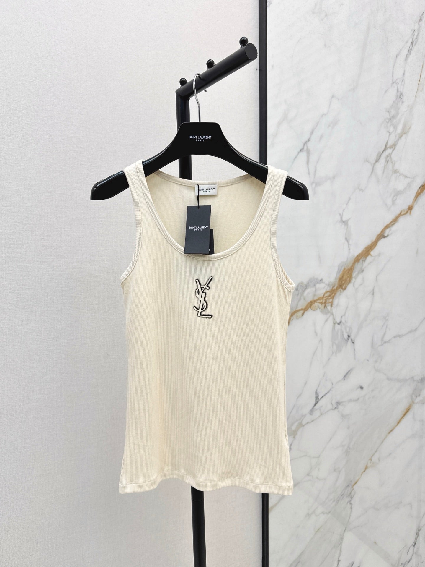YS* 25ss Front logo print knit vest
