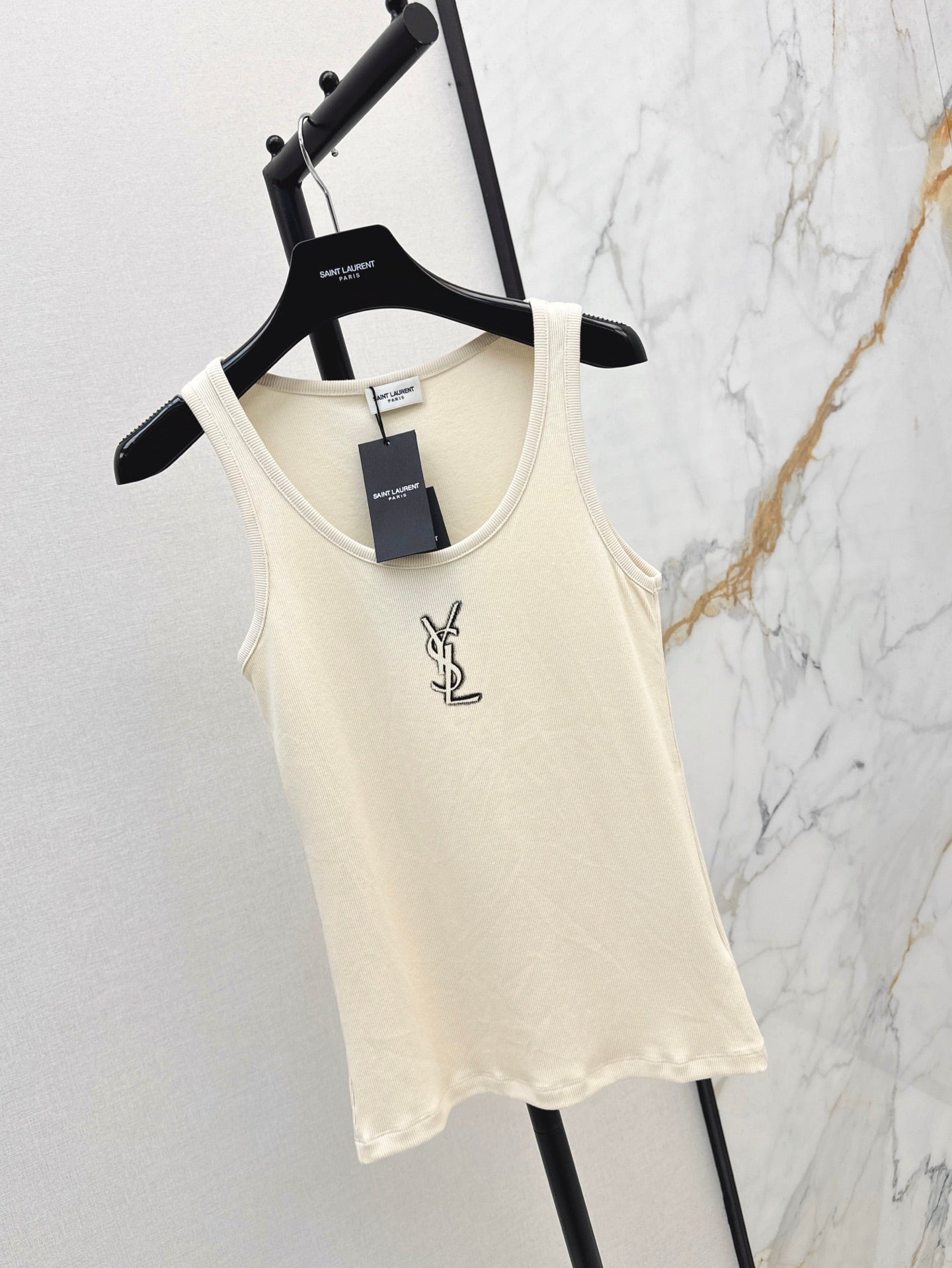 YS* 25ss Front logo print knit vest