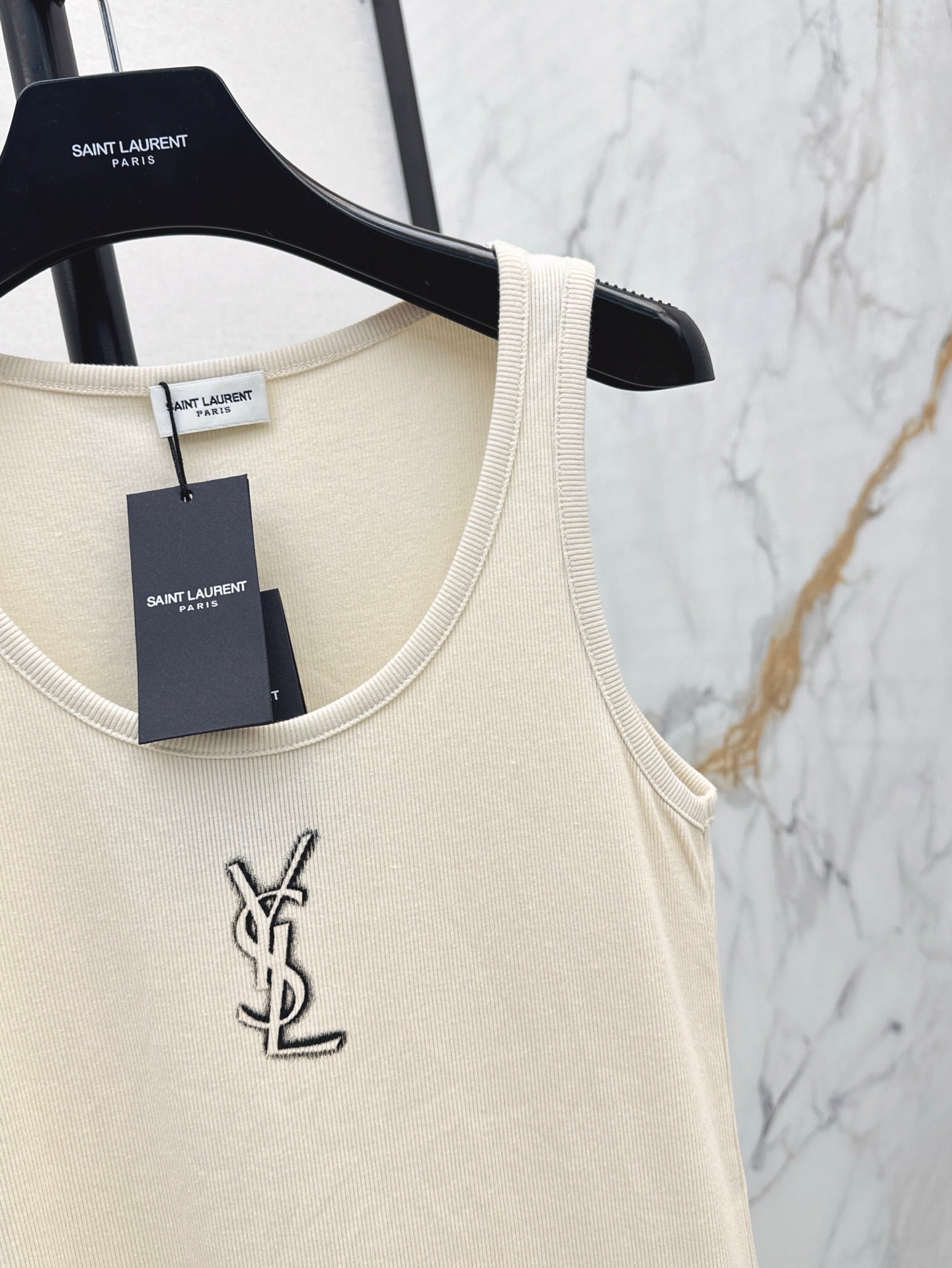 YS* 25ss Front logo print knit vest