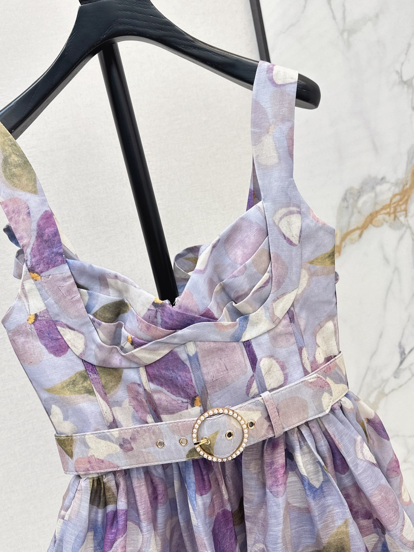 Zim* 25ss Floral pattern slip dress