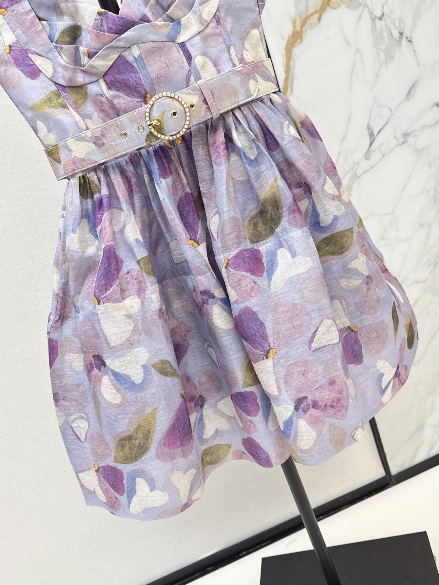Zim* 25ss Floral pattern slip dress