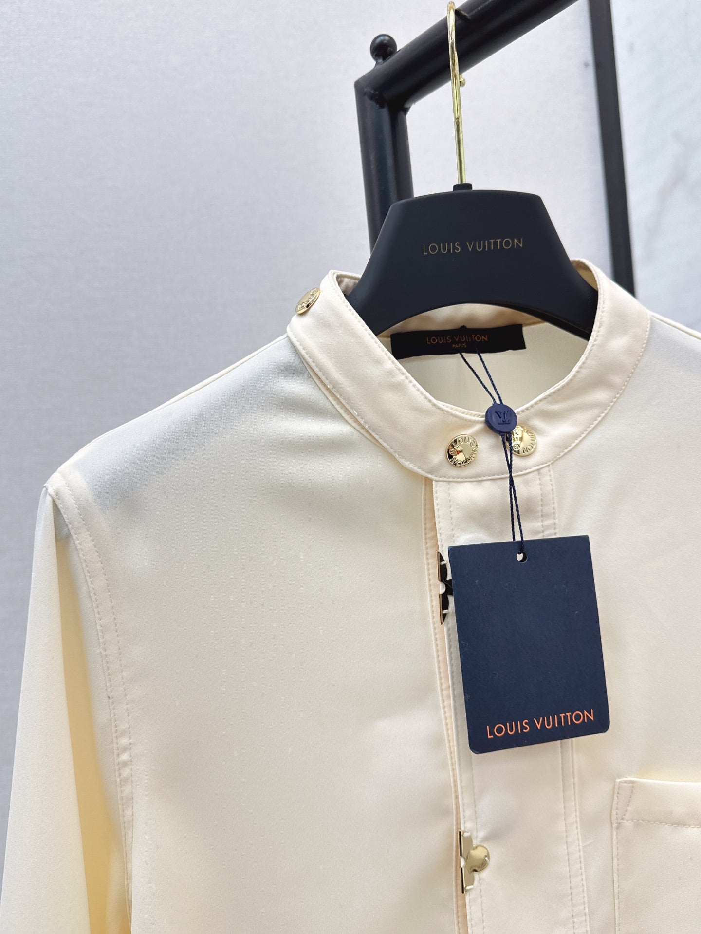 Loui* 25ss Stand collar drawstring waist shirt