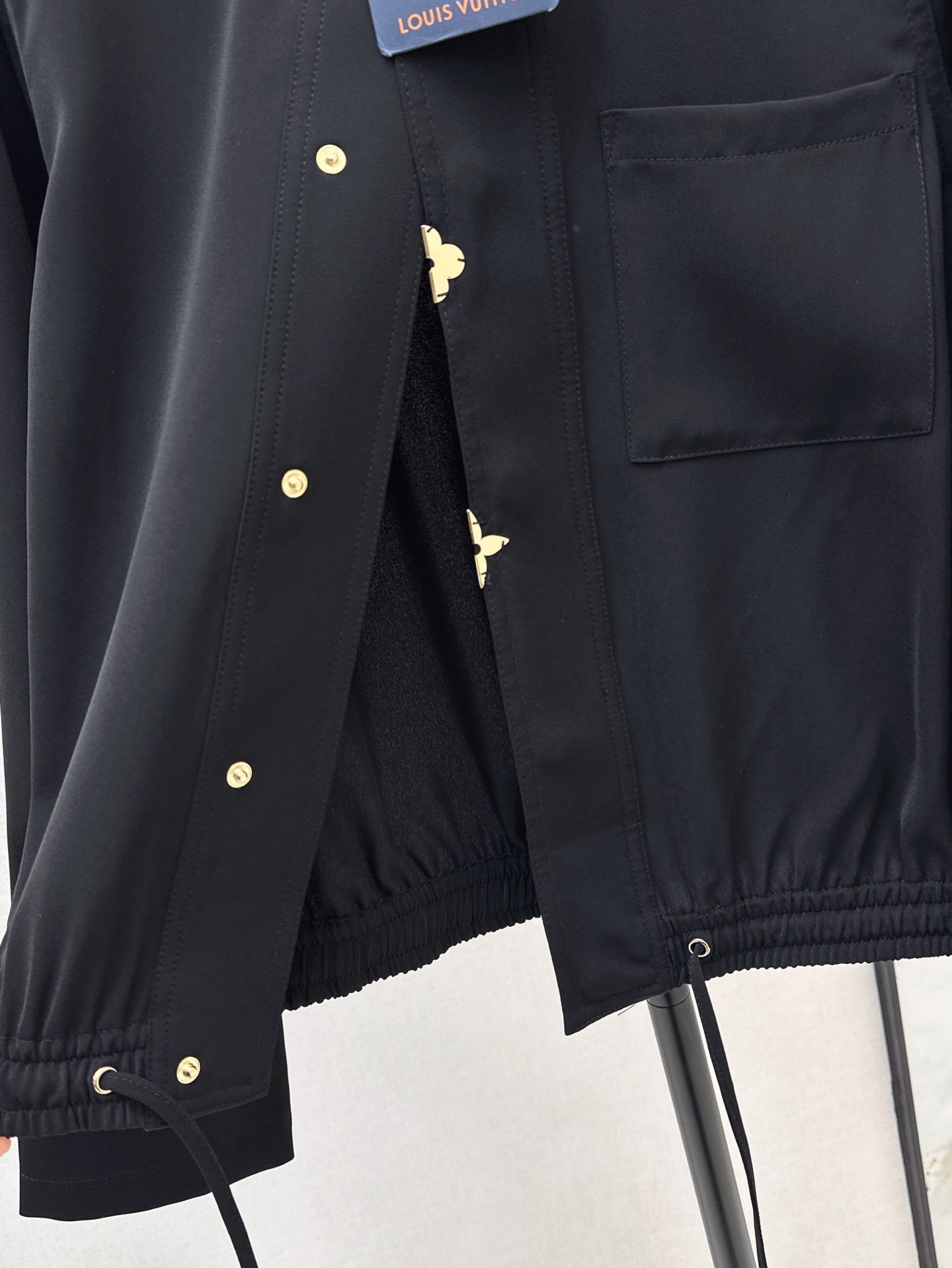 Loui* 25ss Stand collar drawstring waist shirt