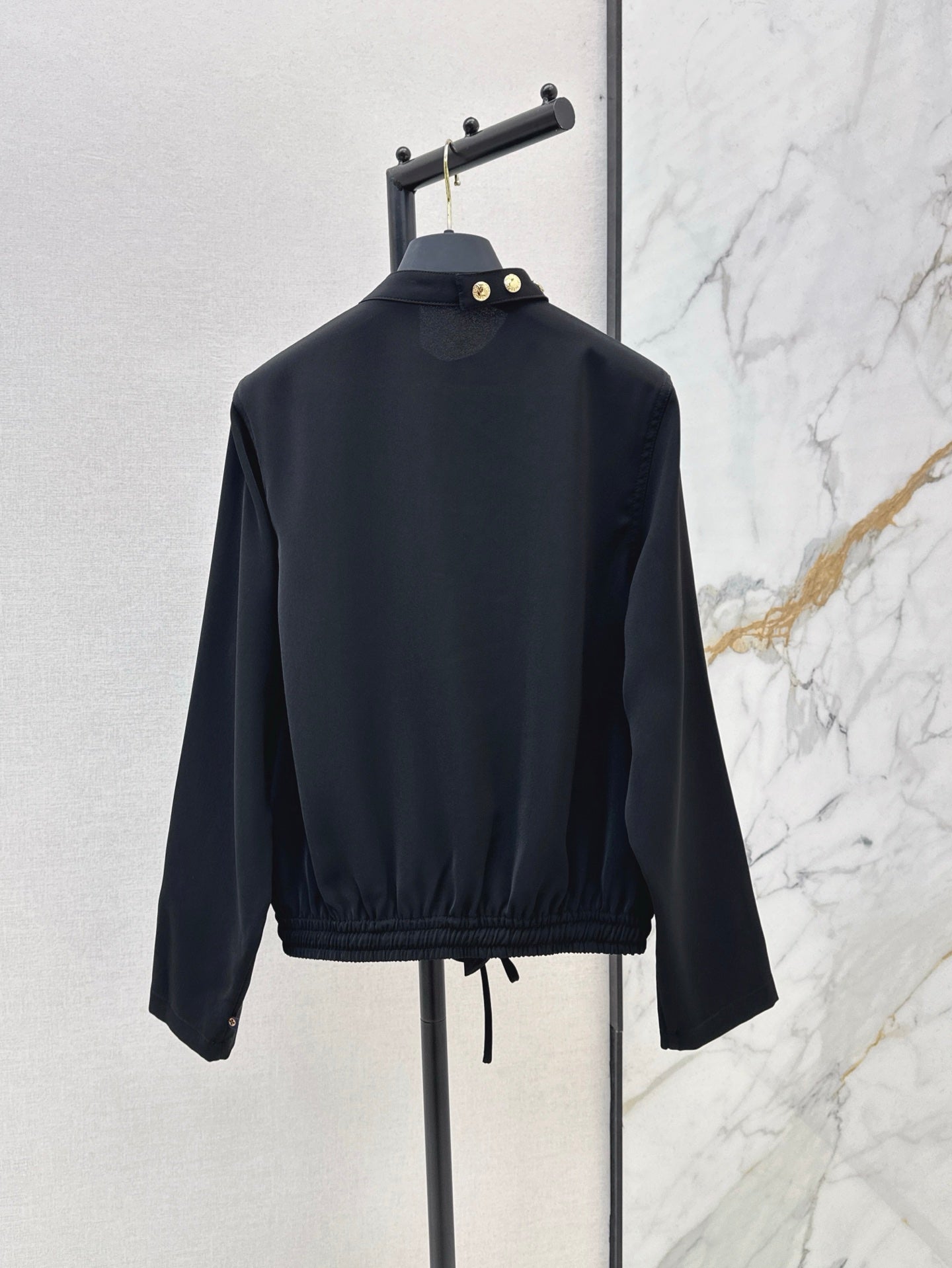 Loui* 25ss Stand collar drawstring waist shirt