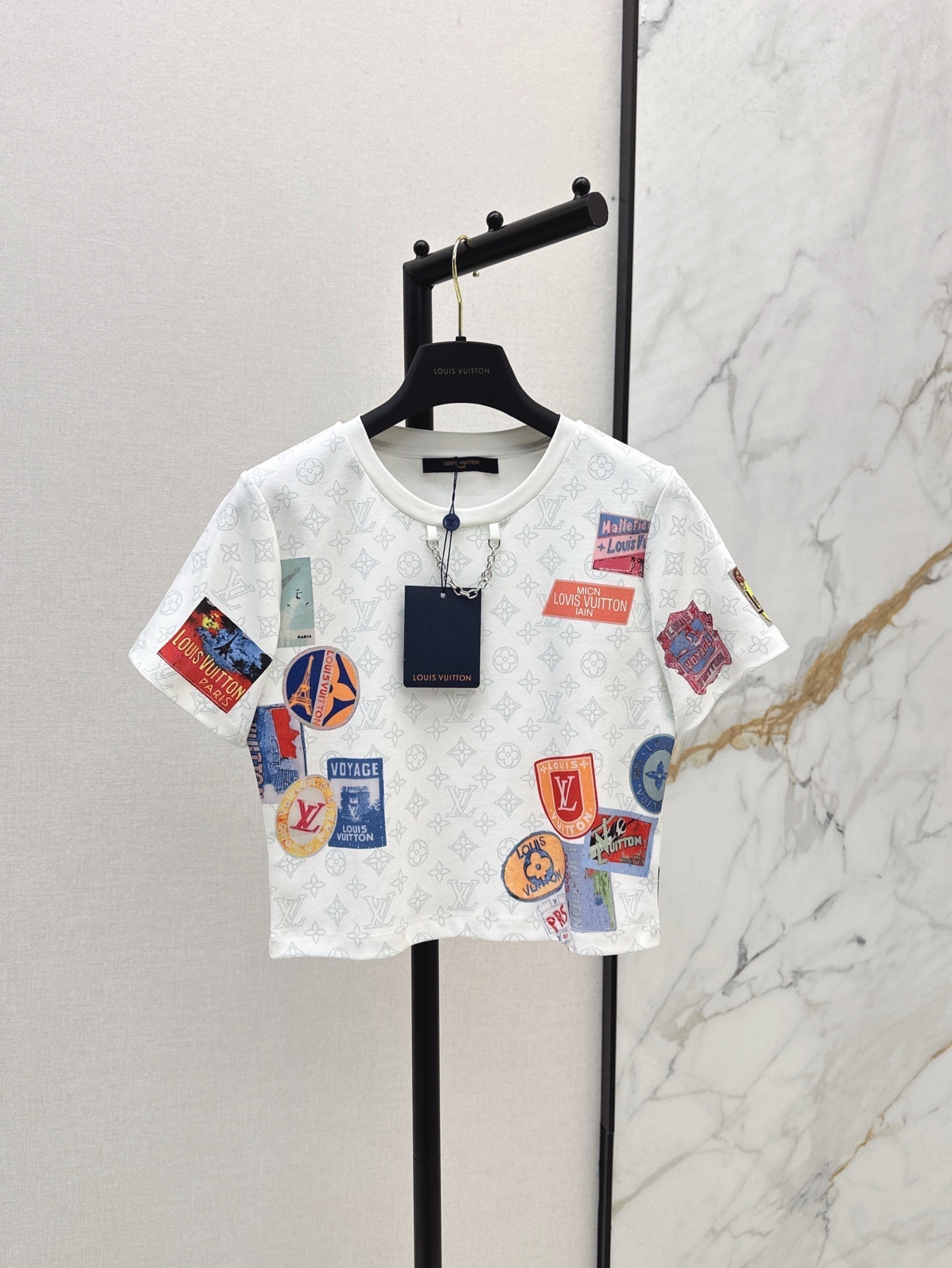 Loui* 25ss Patch print crop top