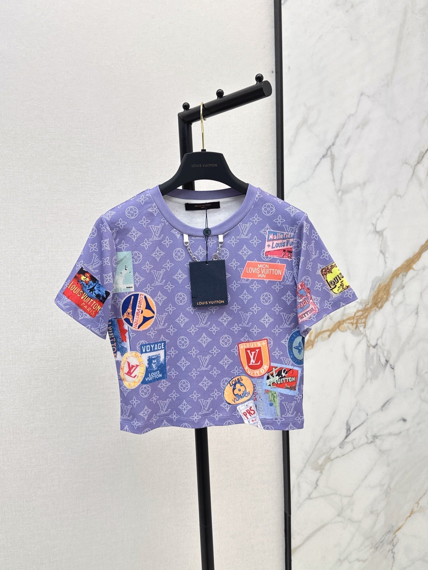 Loui* 25ss Patch print crop top