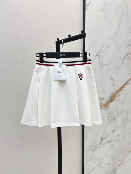 D*r 25ss Web waist pleated mini skirt