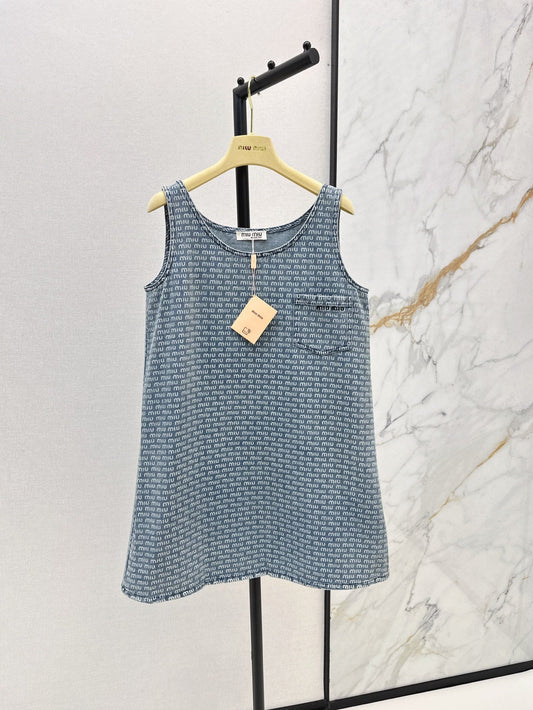 M*u 25ss Sleeveless denim mini dress