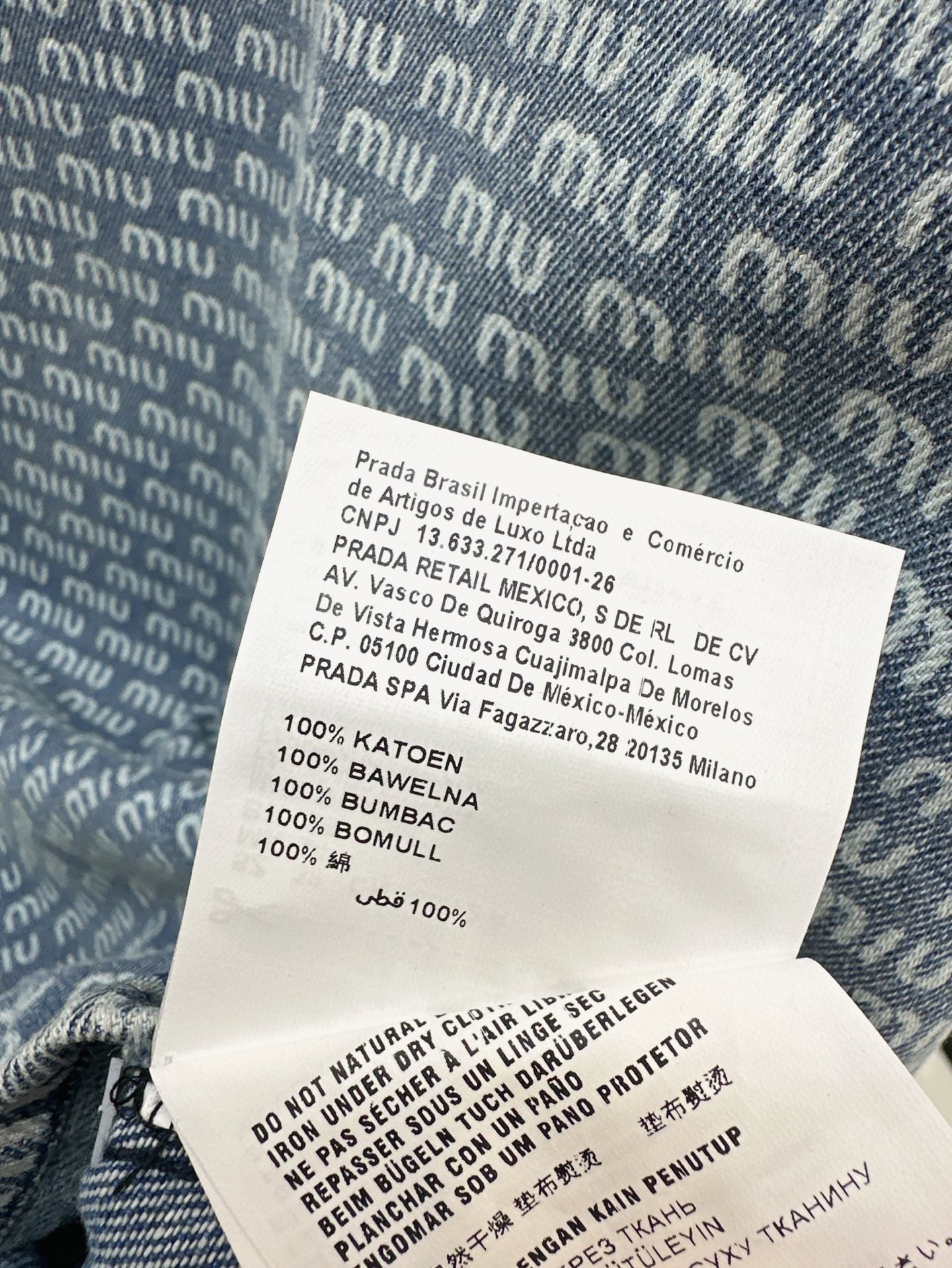 M*u 25ss Sleeveless denim mini dress