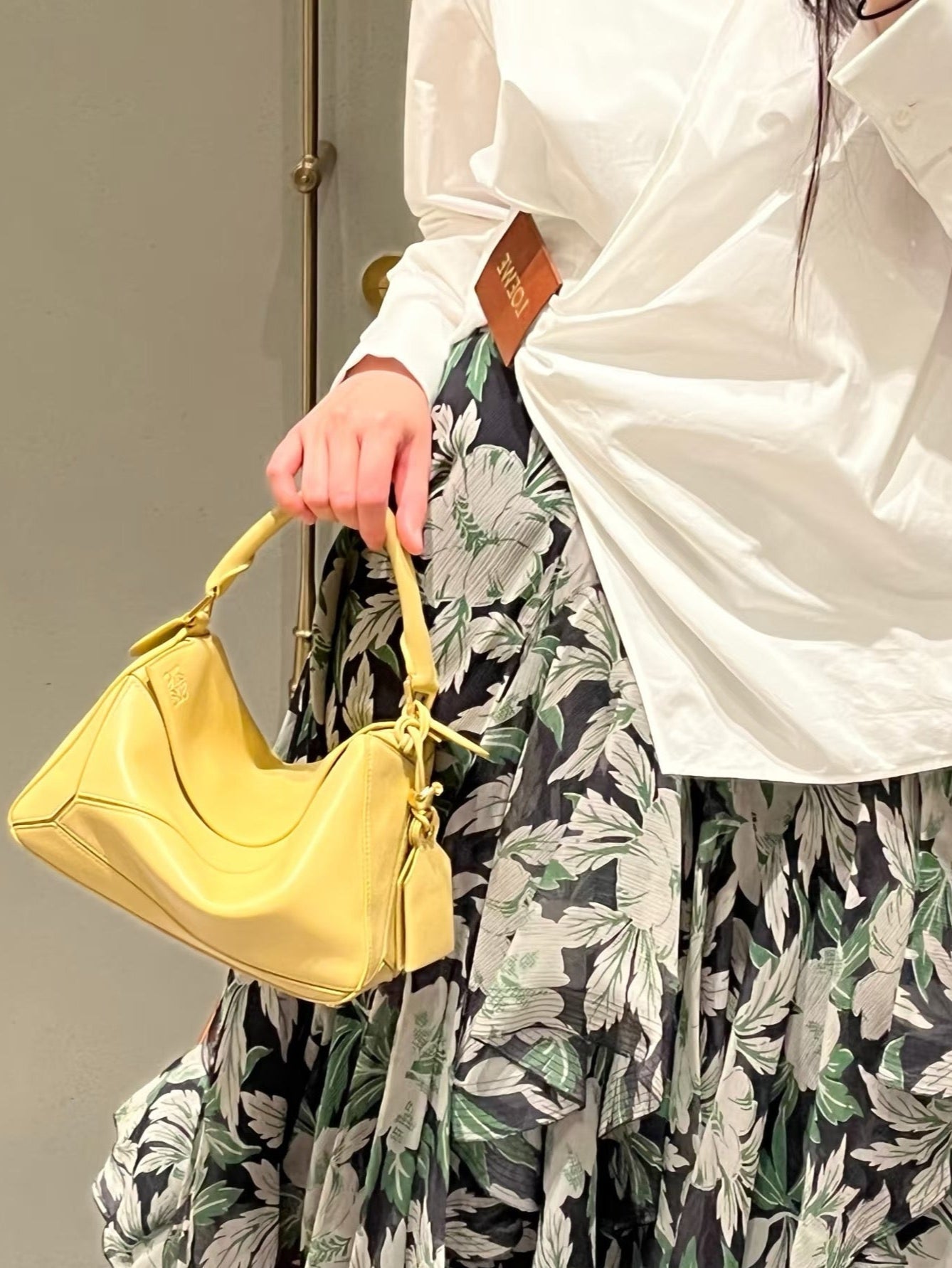 Loe* 25ss Floral print irregular layered skirt