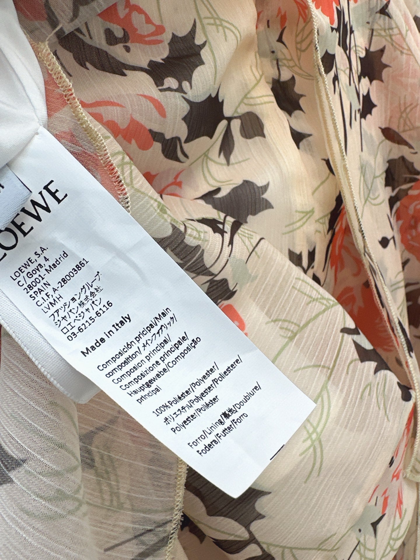 Loe* 25ss Floral print irregular layered skirt