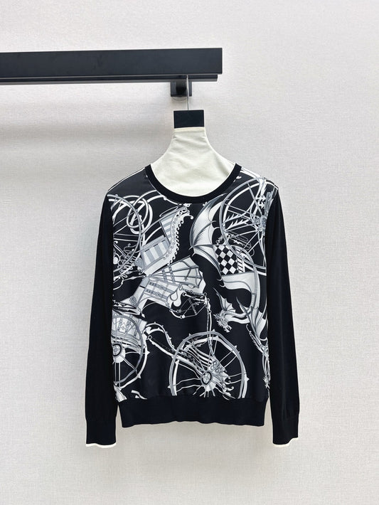 Herm* 25ss long-sleeve twillaine sweater