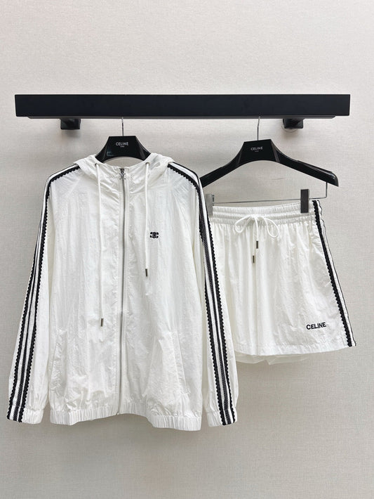 Cel* 25ss Embroidered Windbreaker + shorts set