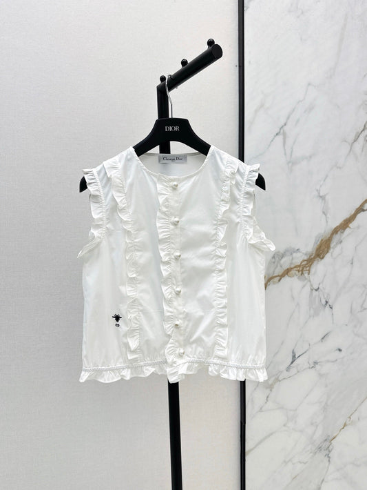 D*r 25ss Sleeveless shirt with ruffle trim