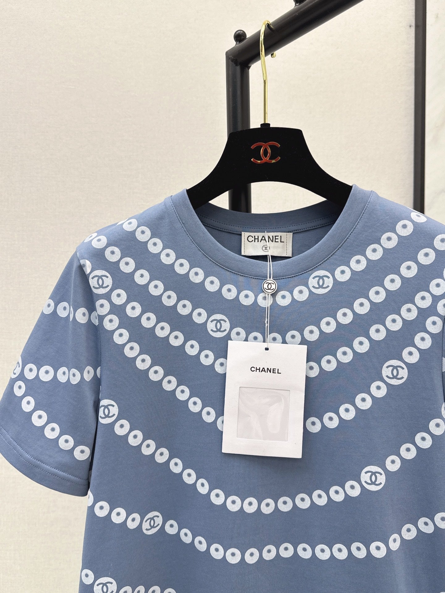 C*nel 25ss Pearl chain print T-shirt