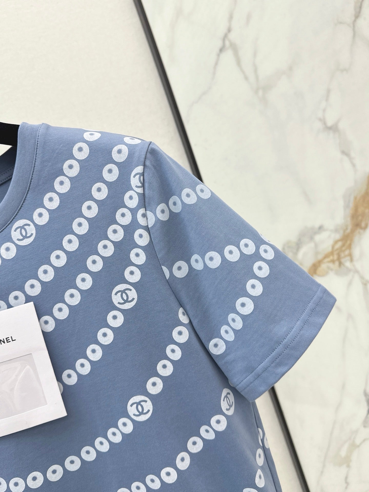 C*nel 25ss Pearl chain print T-shirt