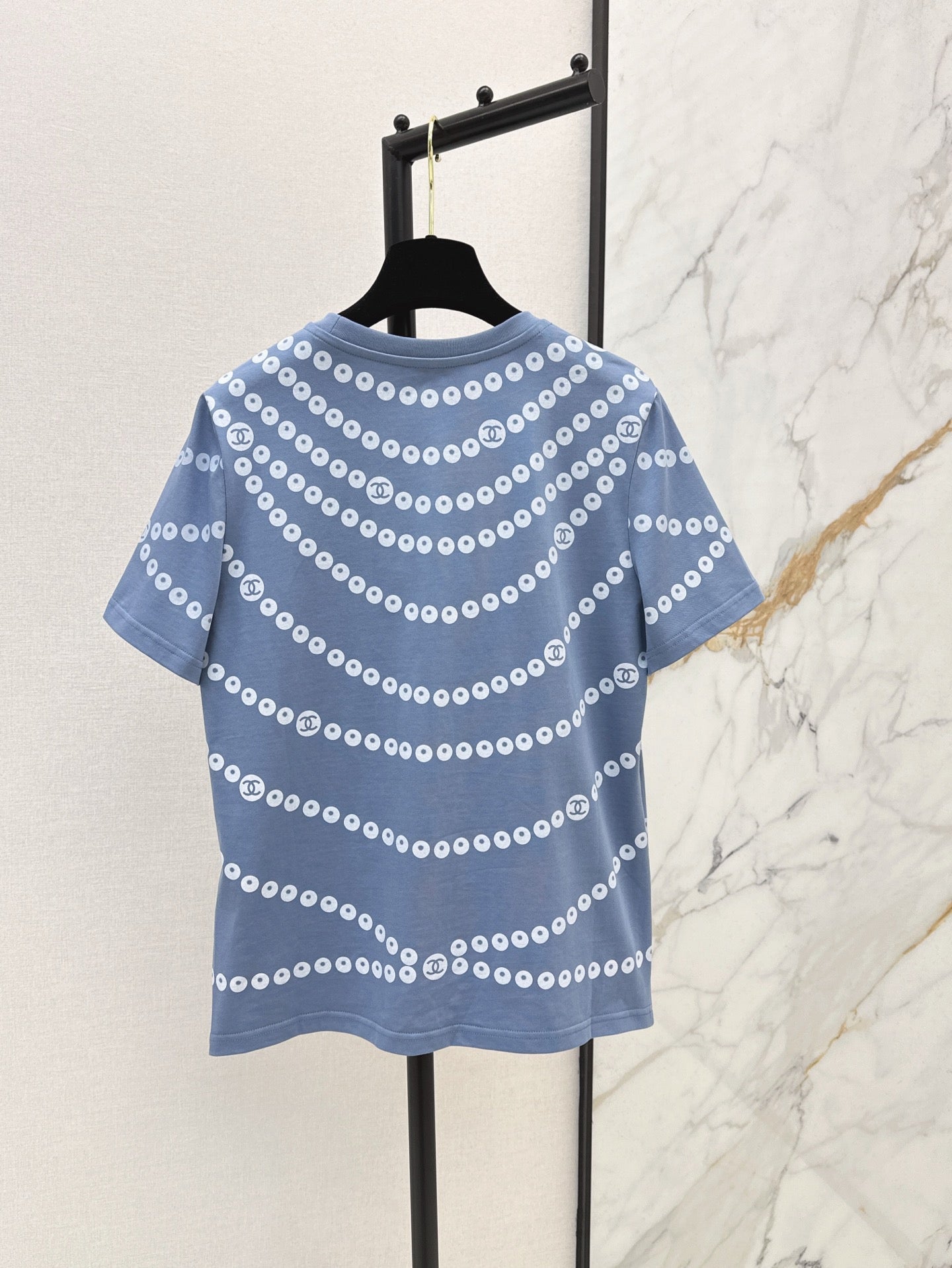 C*nel 25ss Pearl chain print T-shirt