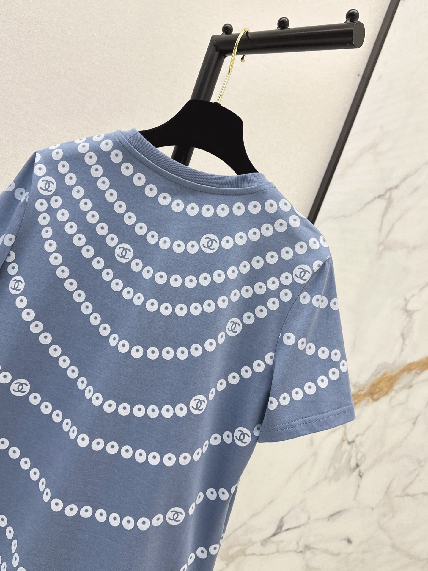 C*nel 25ss Pearl chain print T-shirt