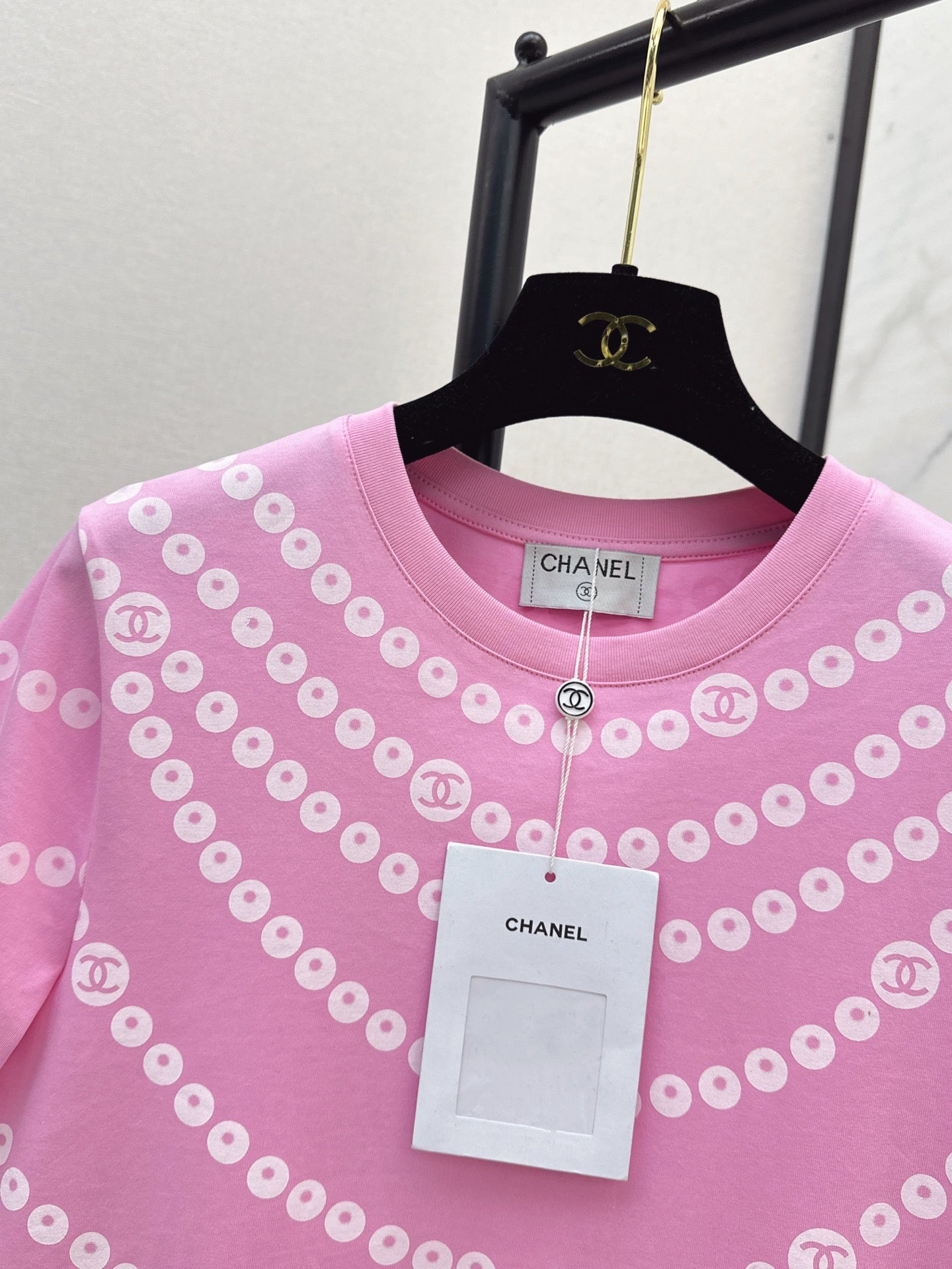 C*nel 25ss Pearl chain print T-shirt