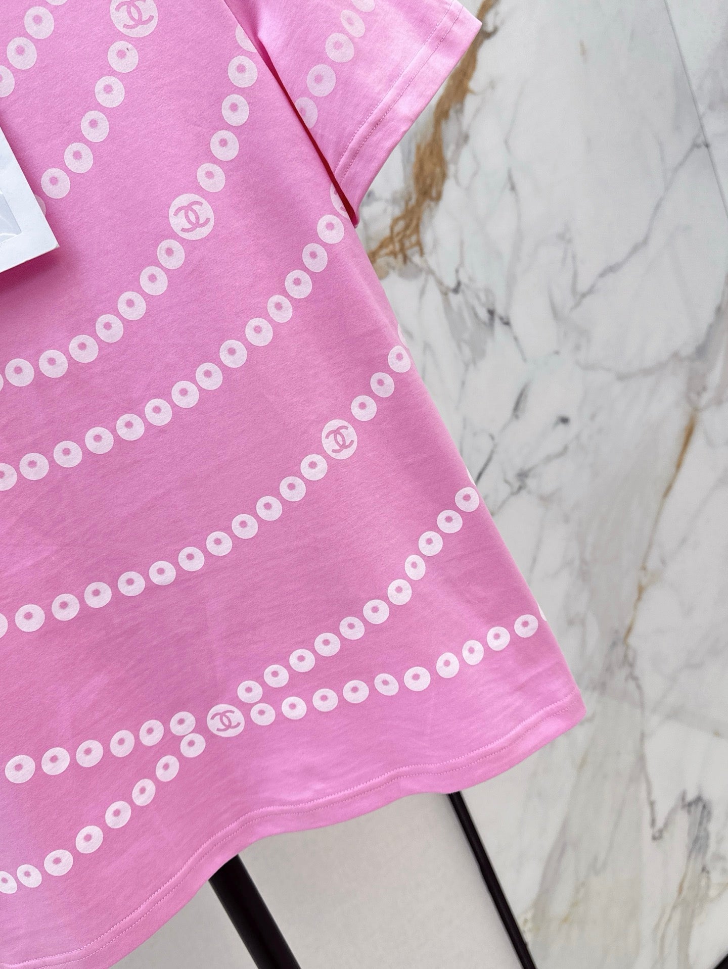 C*nel 25ss Pearl chain print T-shirt