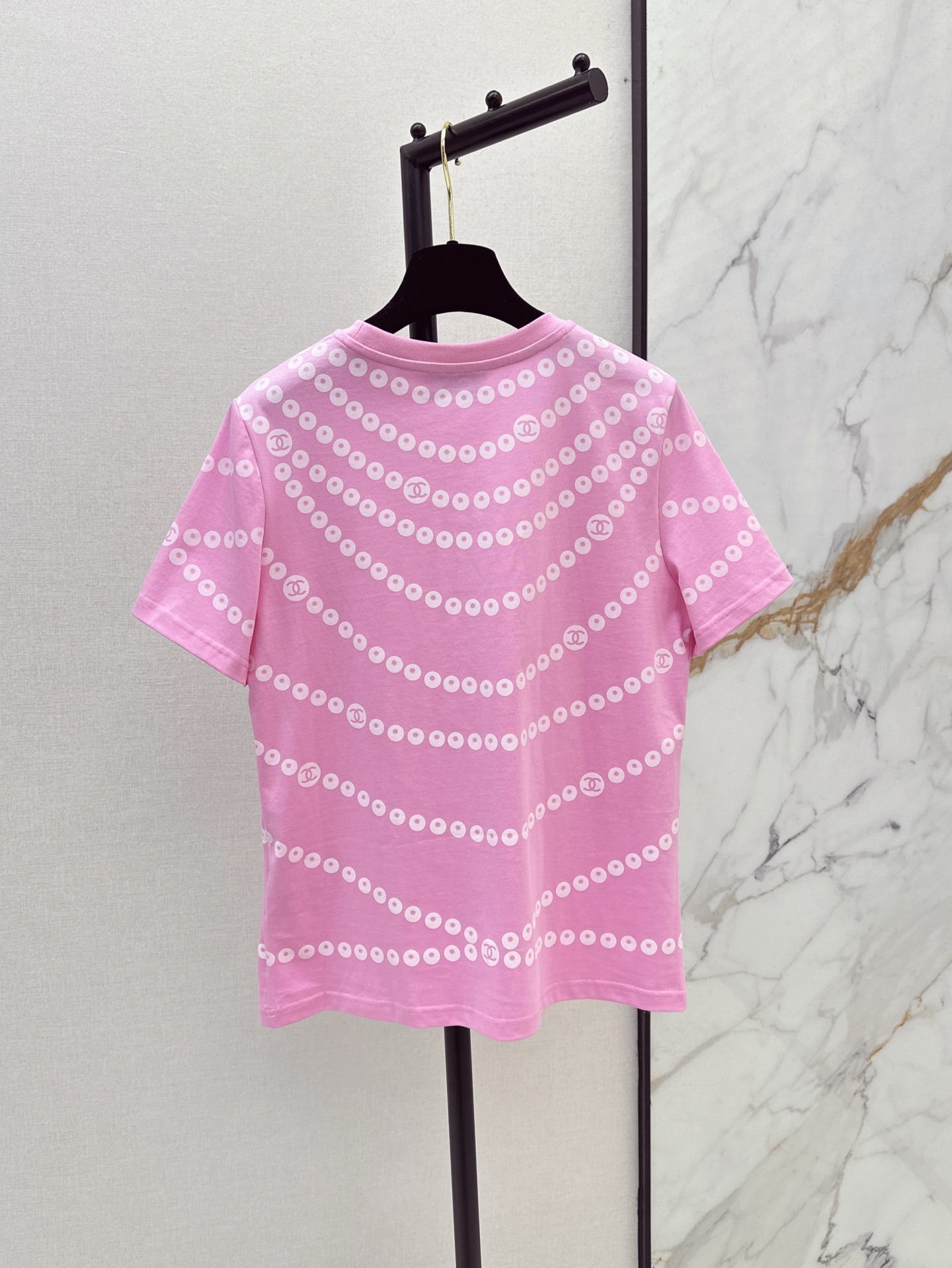 C*nel 25ss Pearl chain print T-shirt