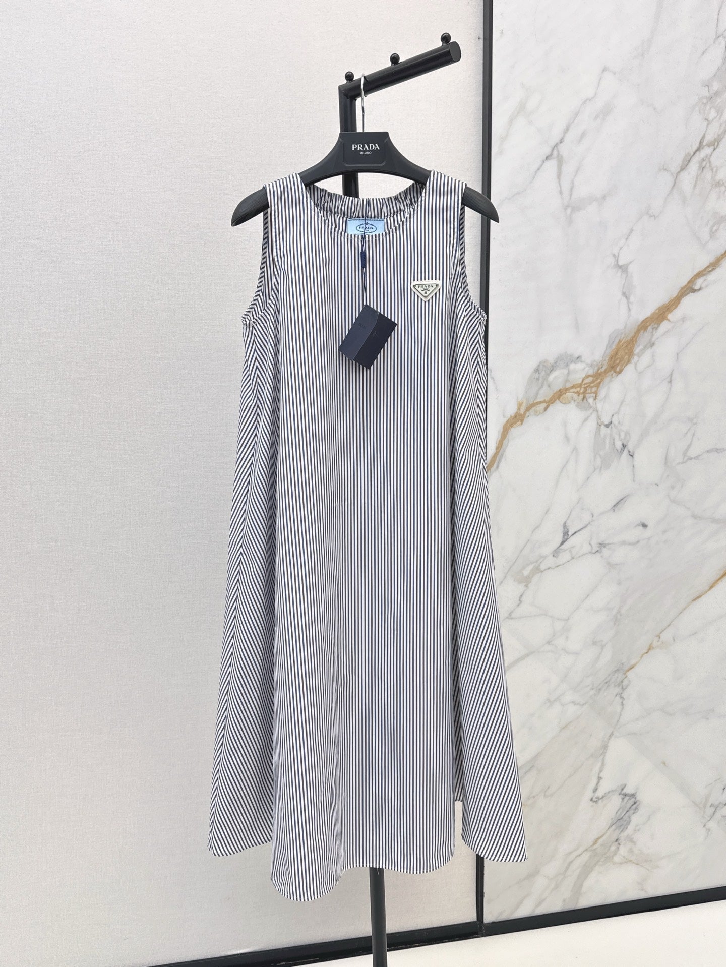 Pra* Striped A-line vest dress